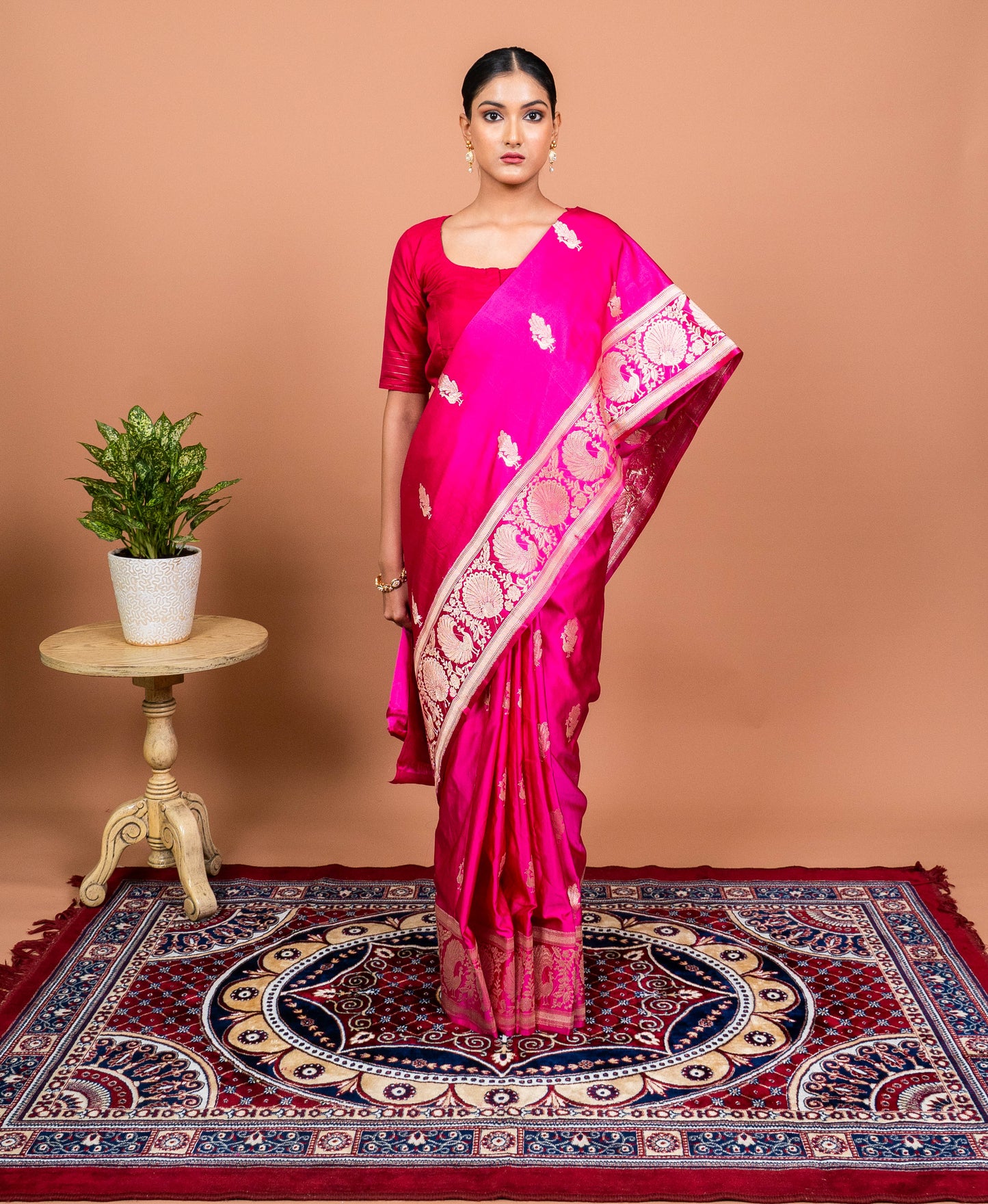 Mayur Border Handwoven Banaras Saree