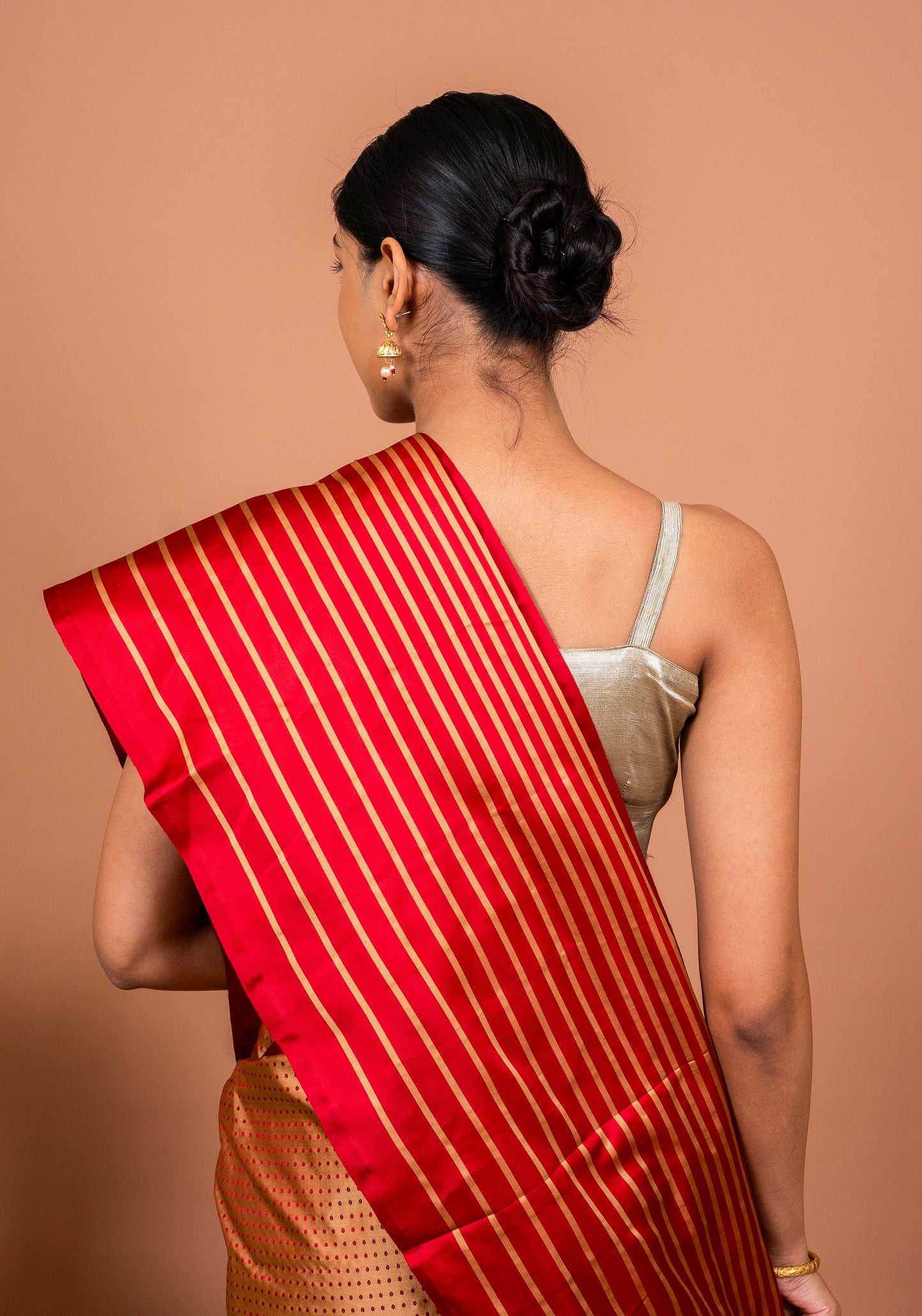 Dot and Stripes Handwoven Banaras Saree