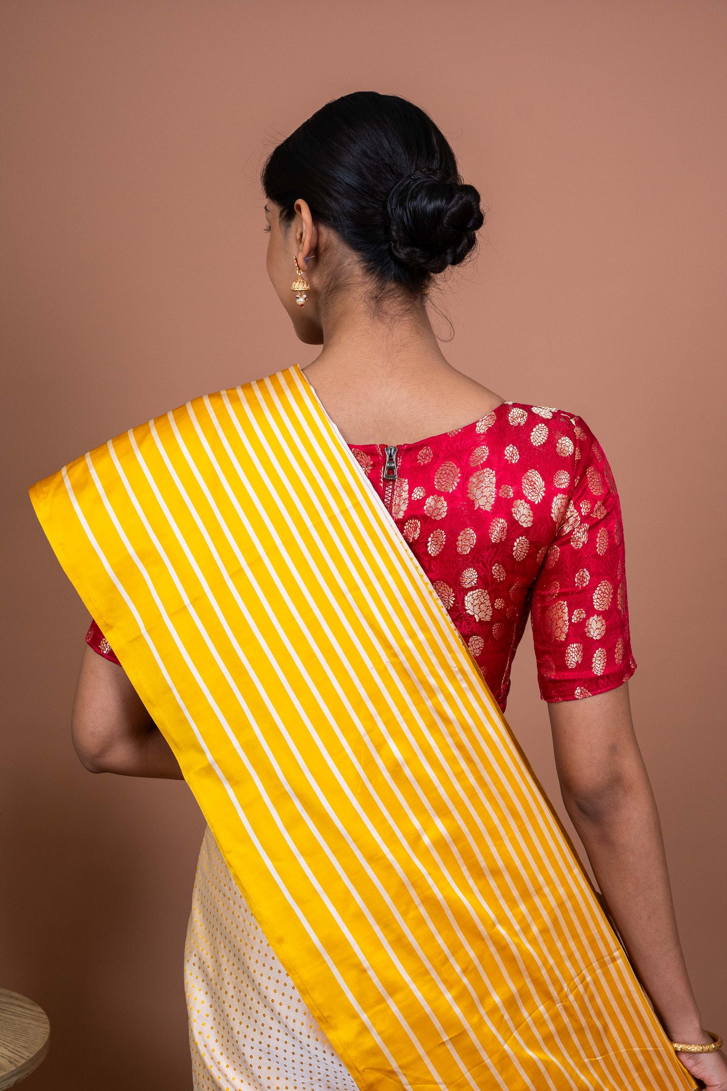 Dot and Stripes Handwoven Banaras Saree