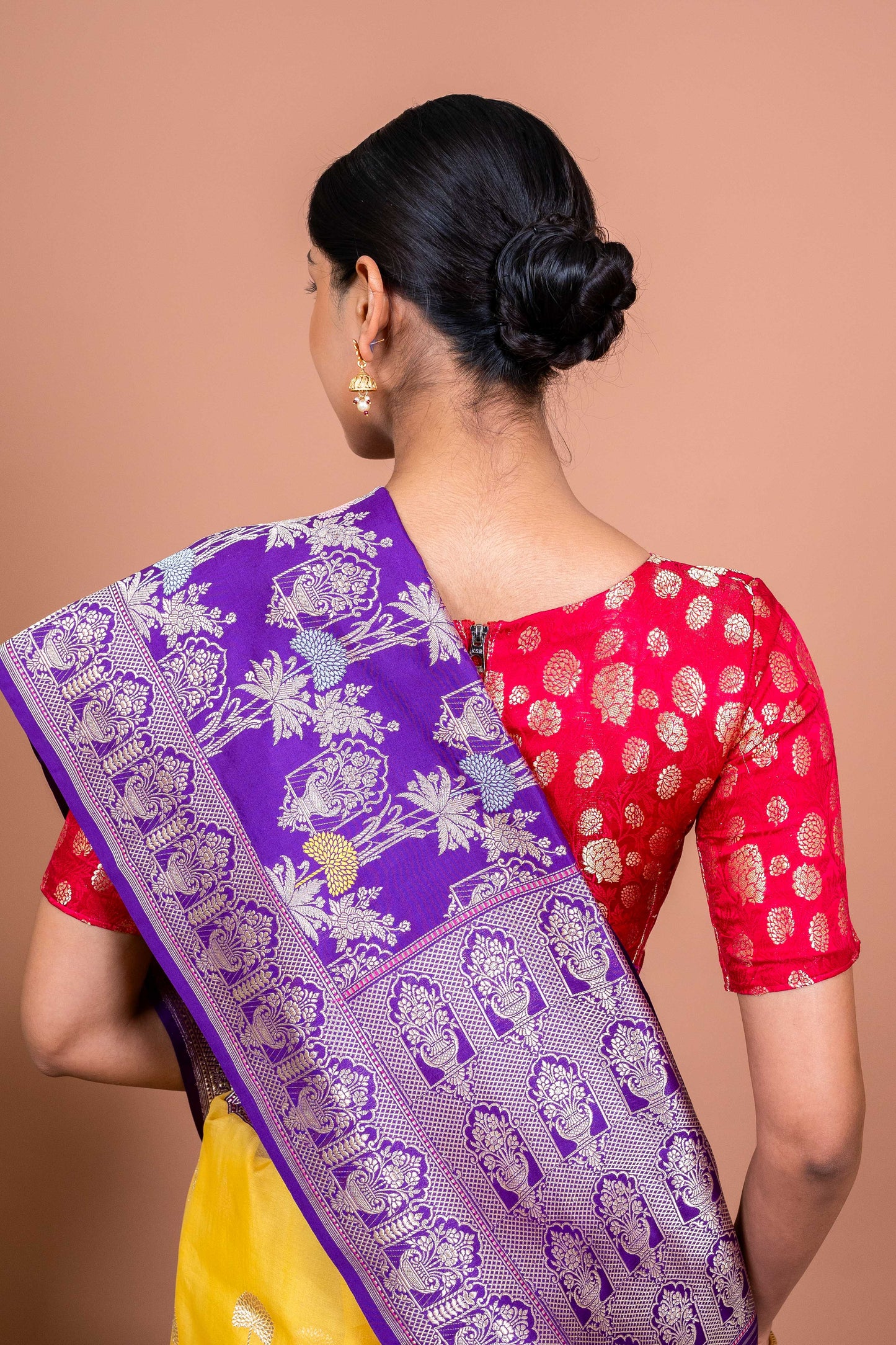 Kora Kataan Jaal Handwoven Banaras Saree