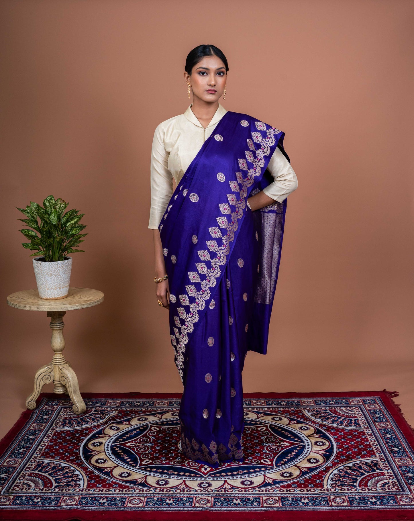Kaneri Border Handwoven Banaras Saree