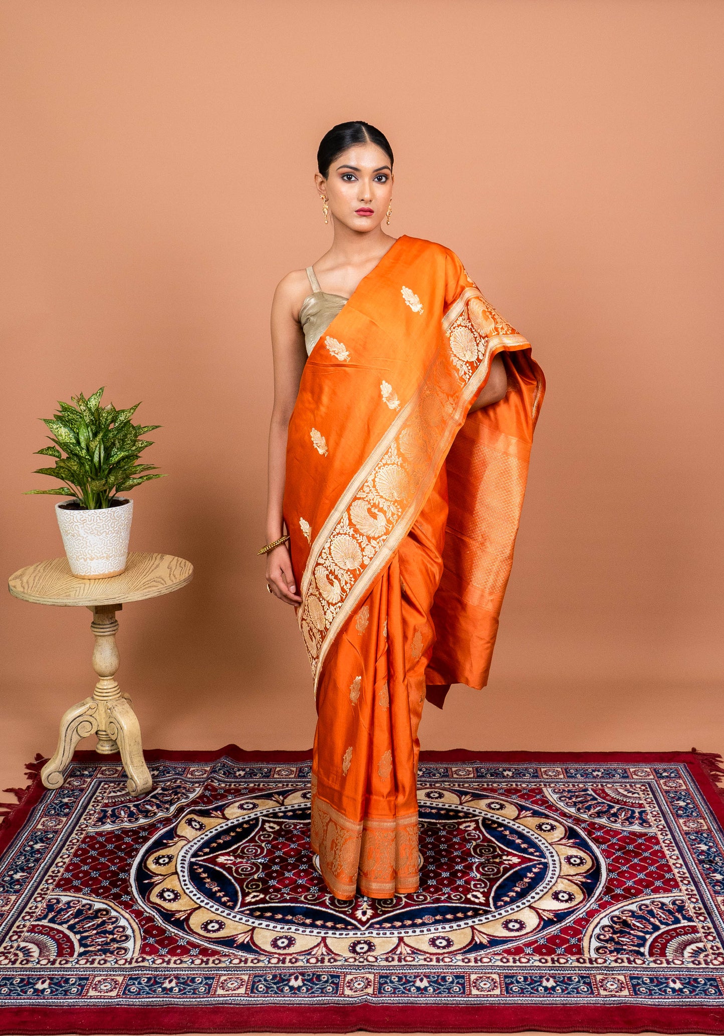 Mayur Border Handwoven Banaras Saree