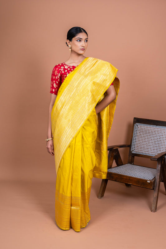 Kyaari Border Handwoven Banaras Saree