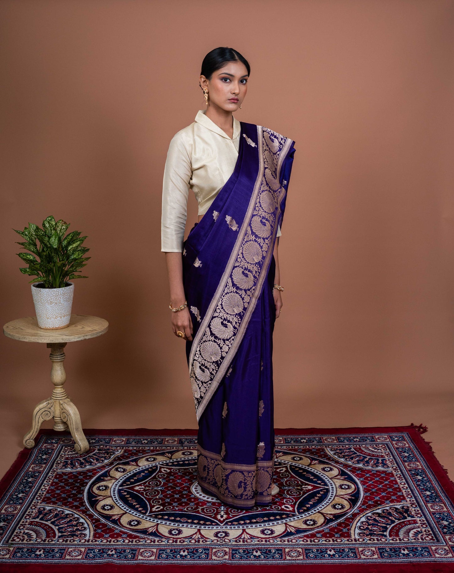 Mayur Border Handwoven Banaras Saree
