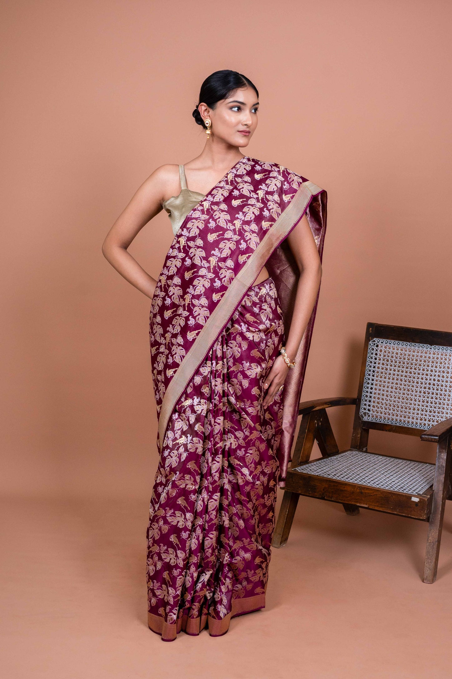 Chidiya Jaal Handwoven Banaras Saree