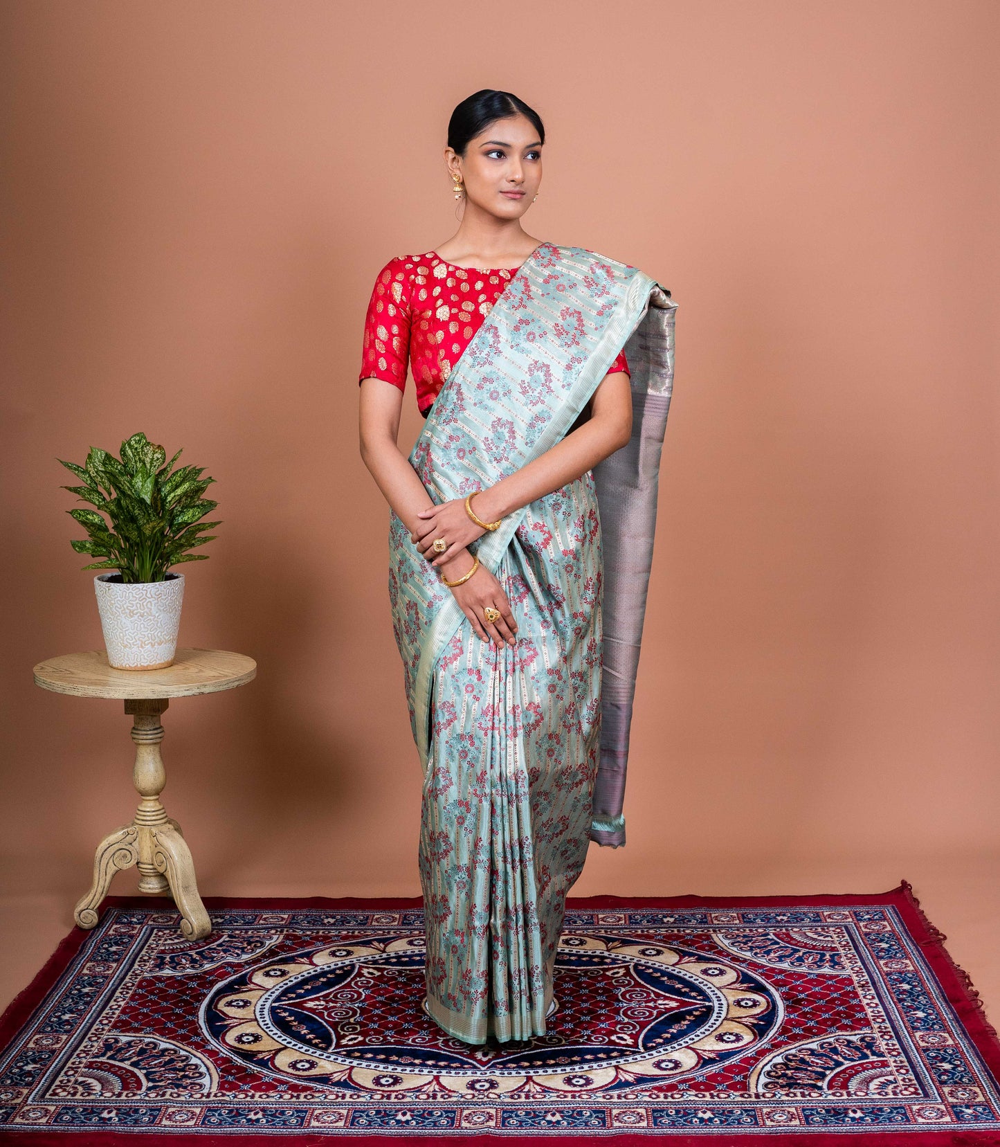 Tilfi Stripe Handwoven Banaras Saree