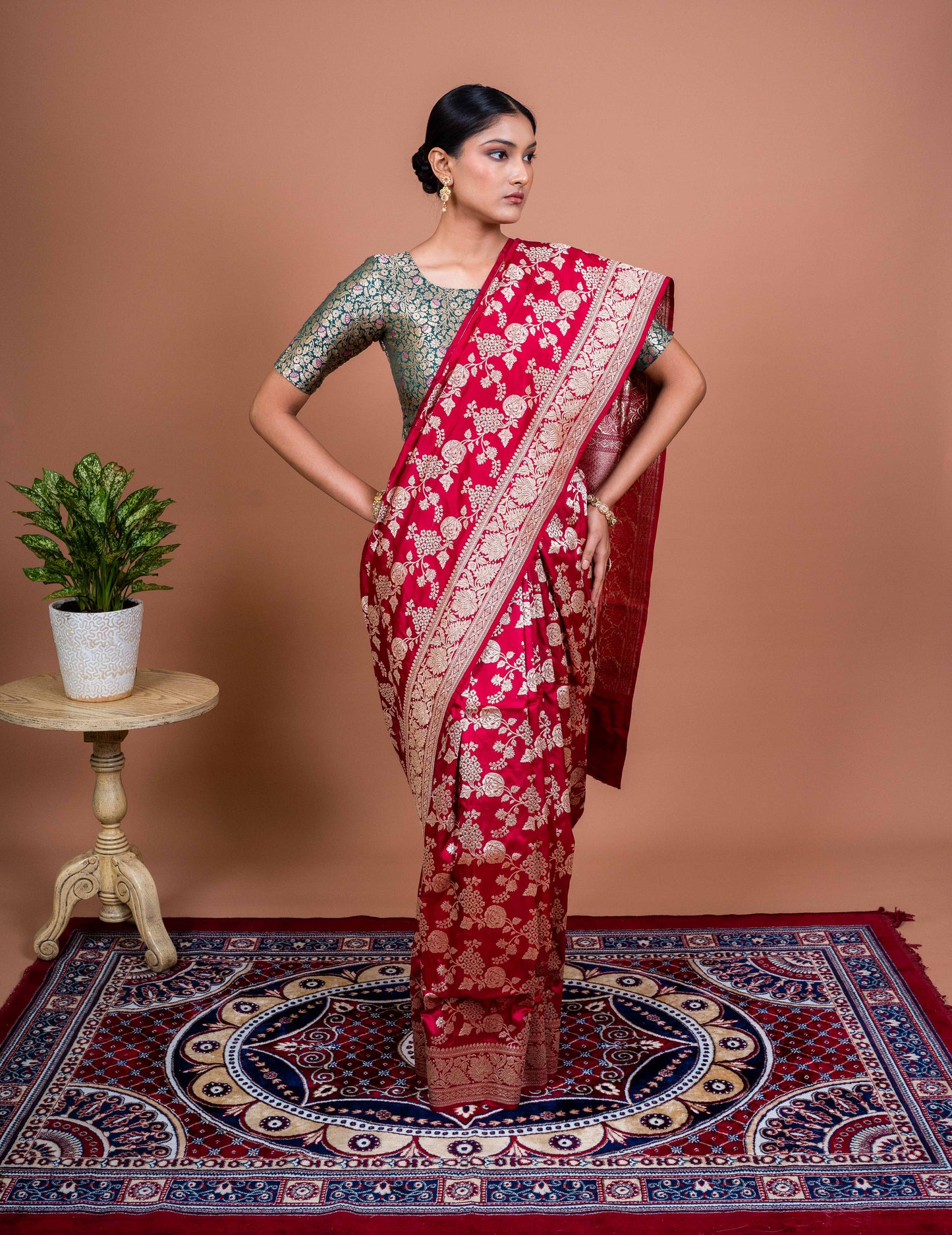 Anar Jaal Handwoven Banaras Saree