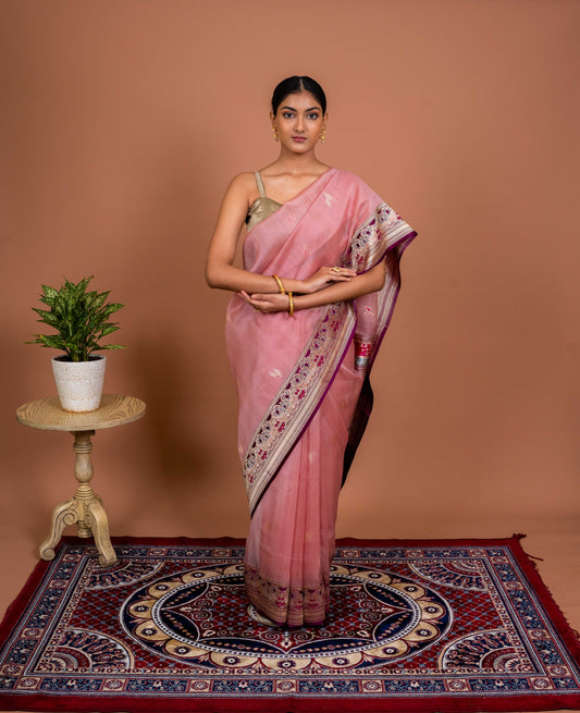 Meenakar Border Handwoven Banaras Saree
