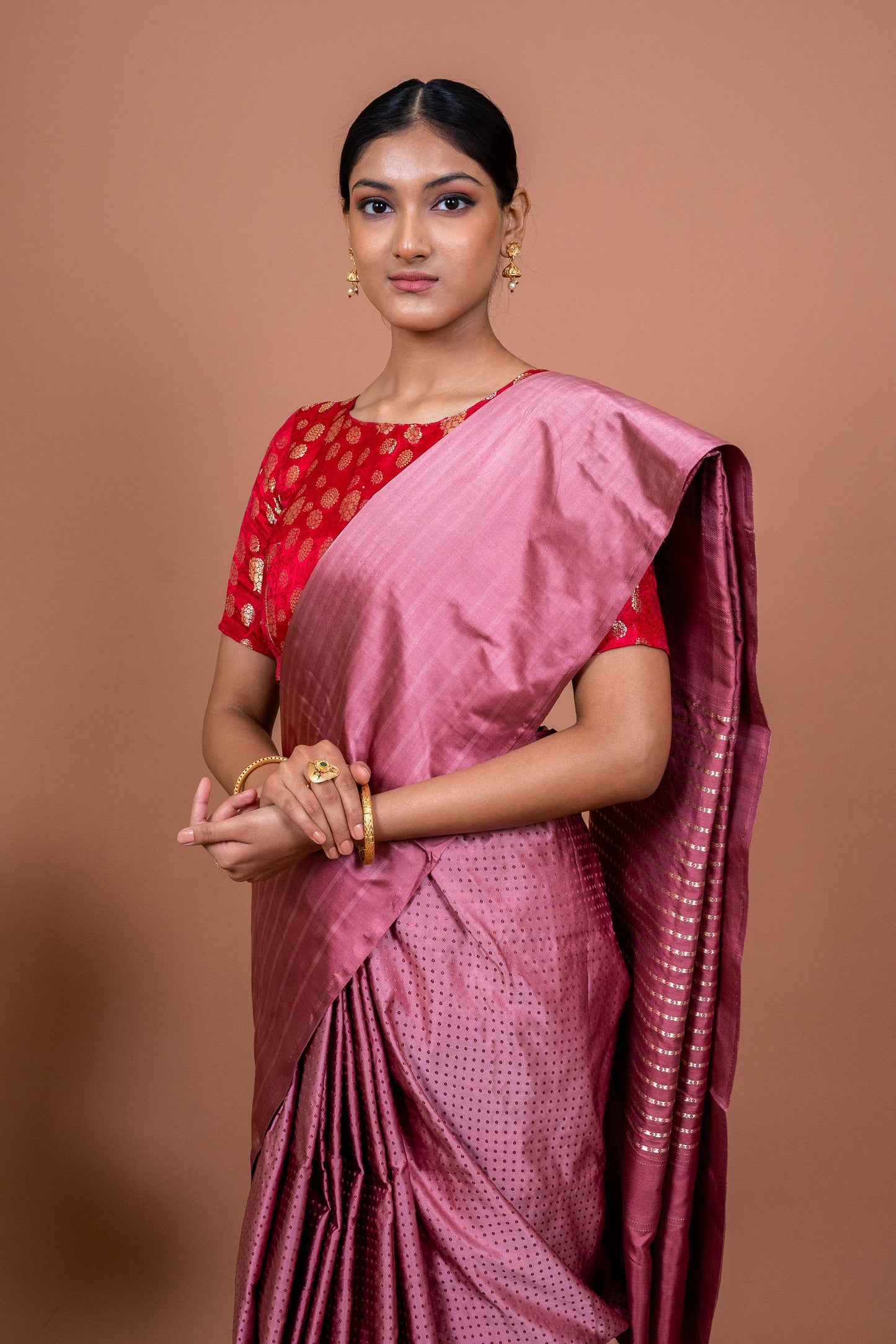 Dot and Stripes Handwoven Banaras Saree