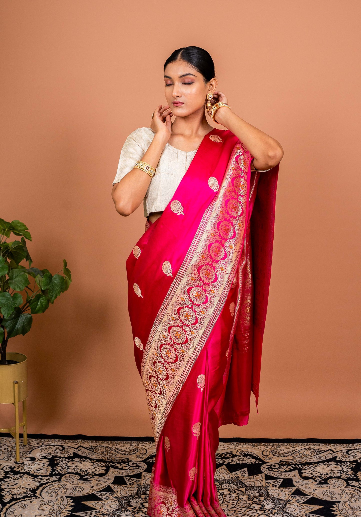 Turkish Boota Handwoven Banaras Saree