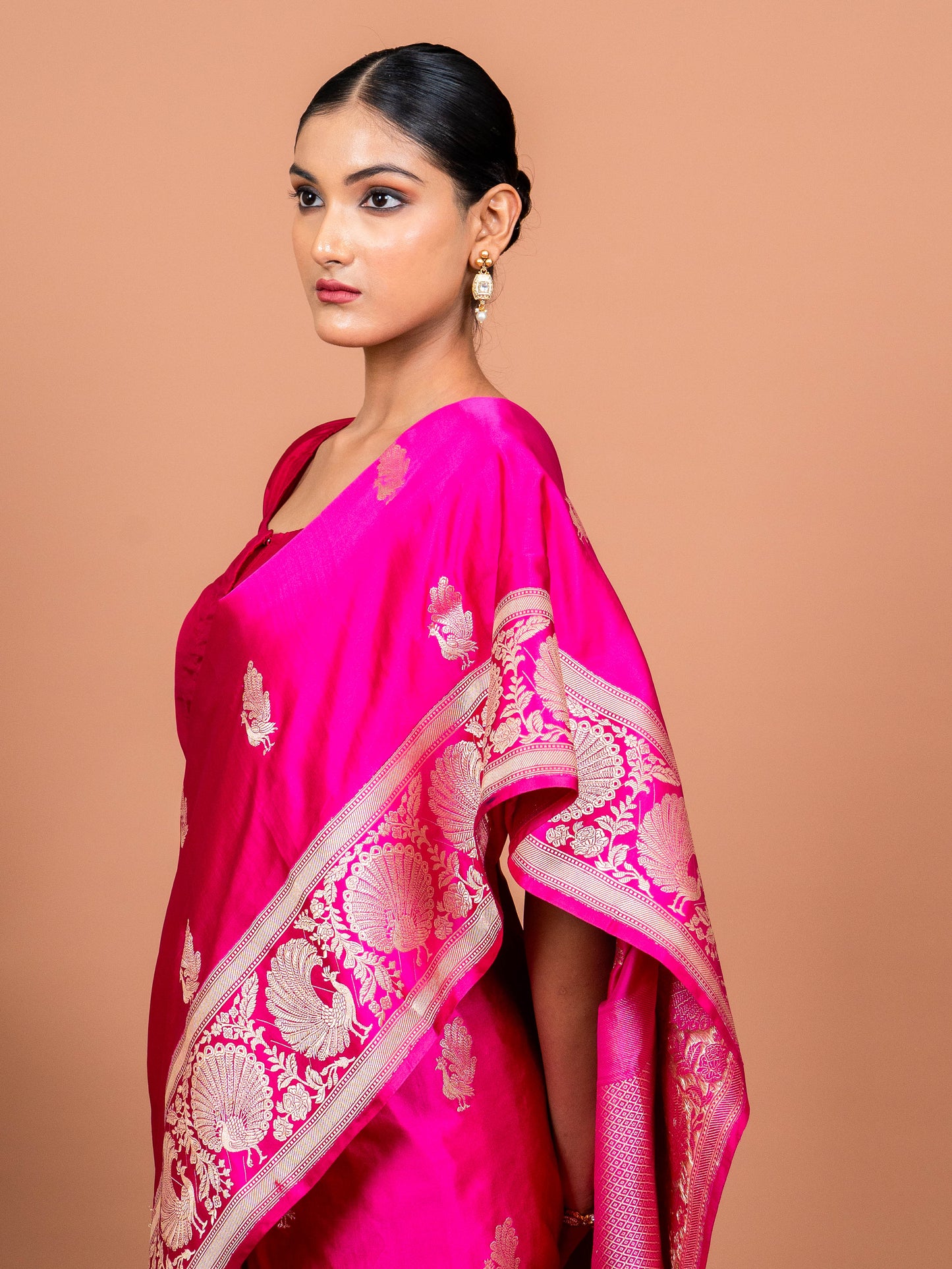 Mayur Border Handwoven Banaras Saree