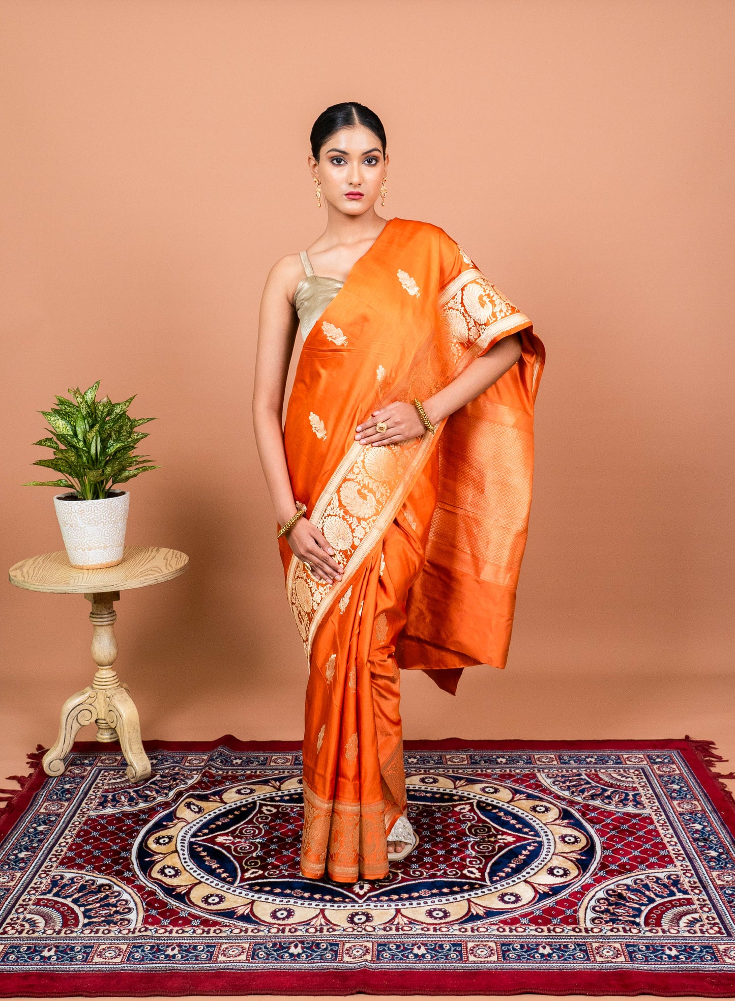 Mayur Border Handwoven Banaras Saree