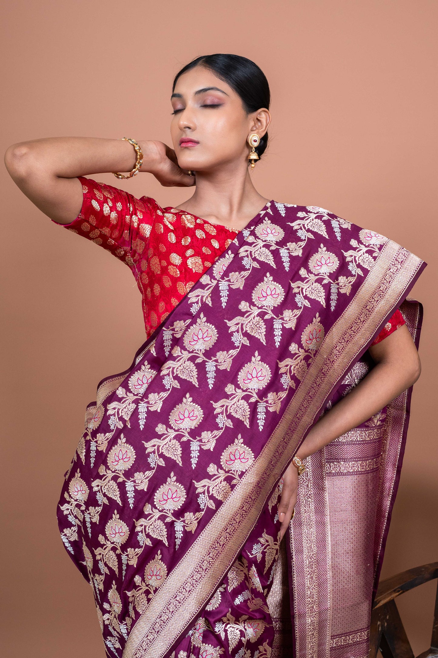 Paan Jaal Handwoven Banaras Saree