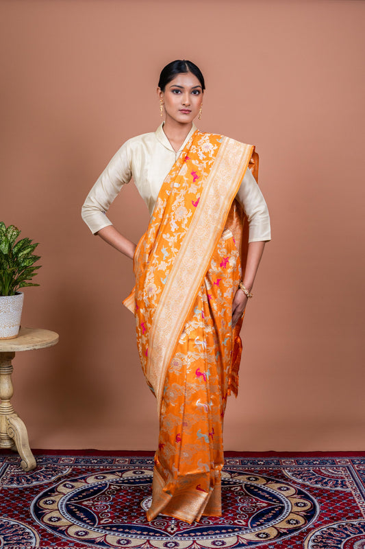 Shikargah Jaal Handwoven Banaras Saree