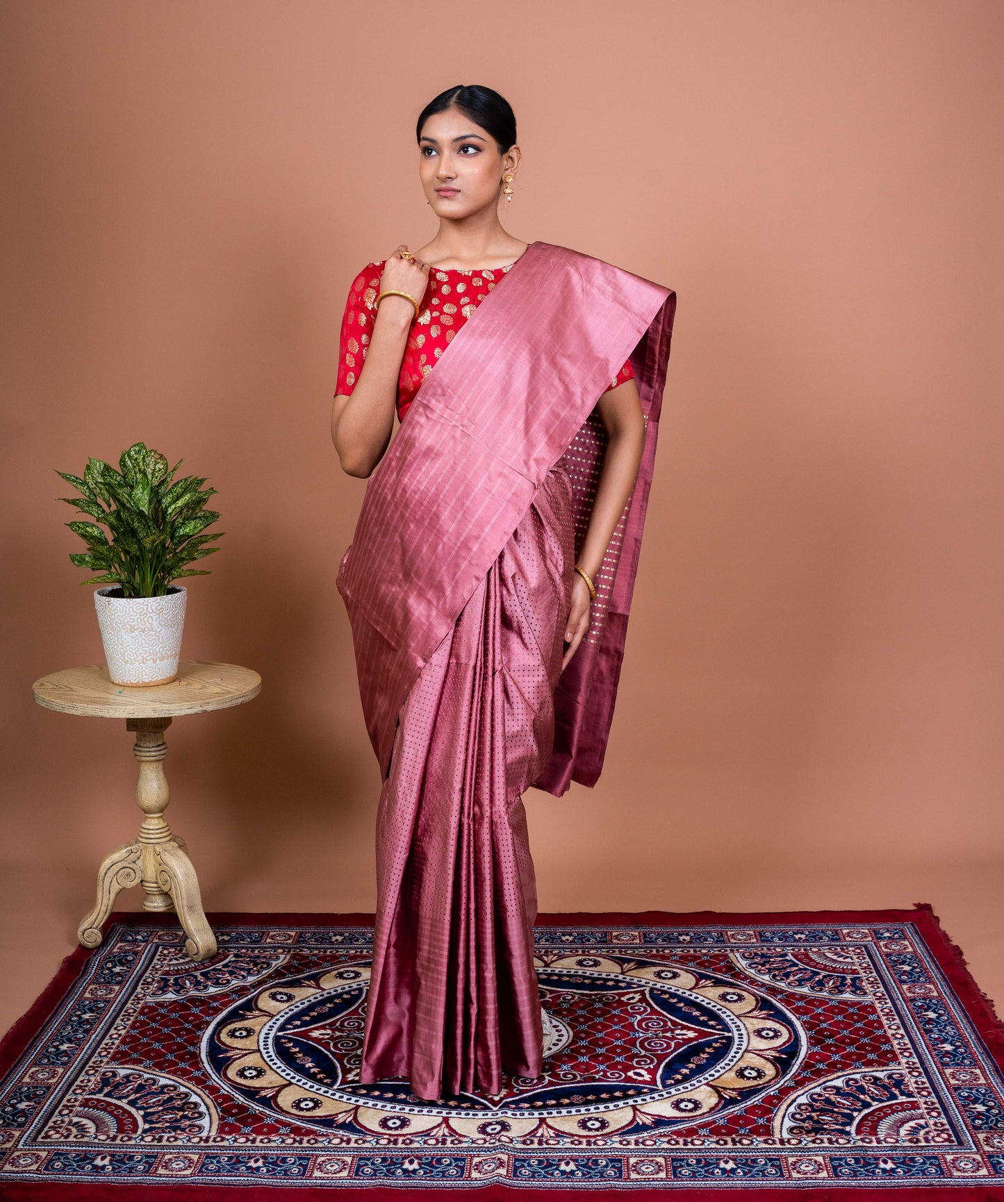 Dot and Stripes Handwoven Banaras Saree