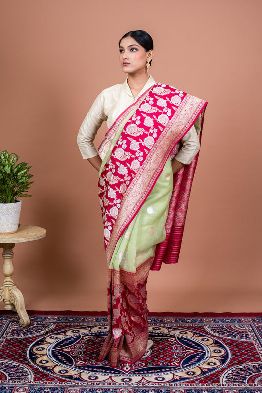 Kora Kataan Handwoven Banaras Saree