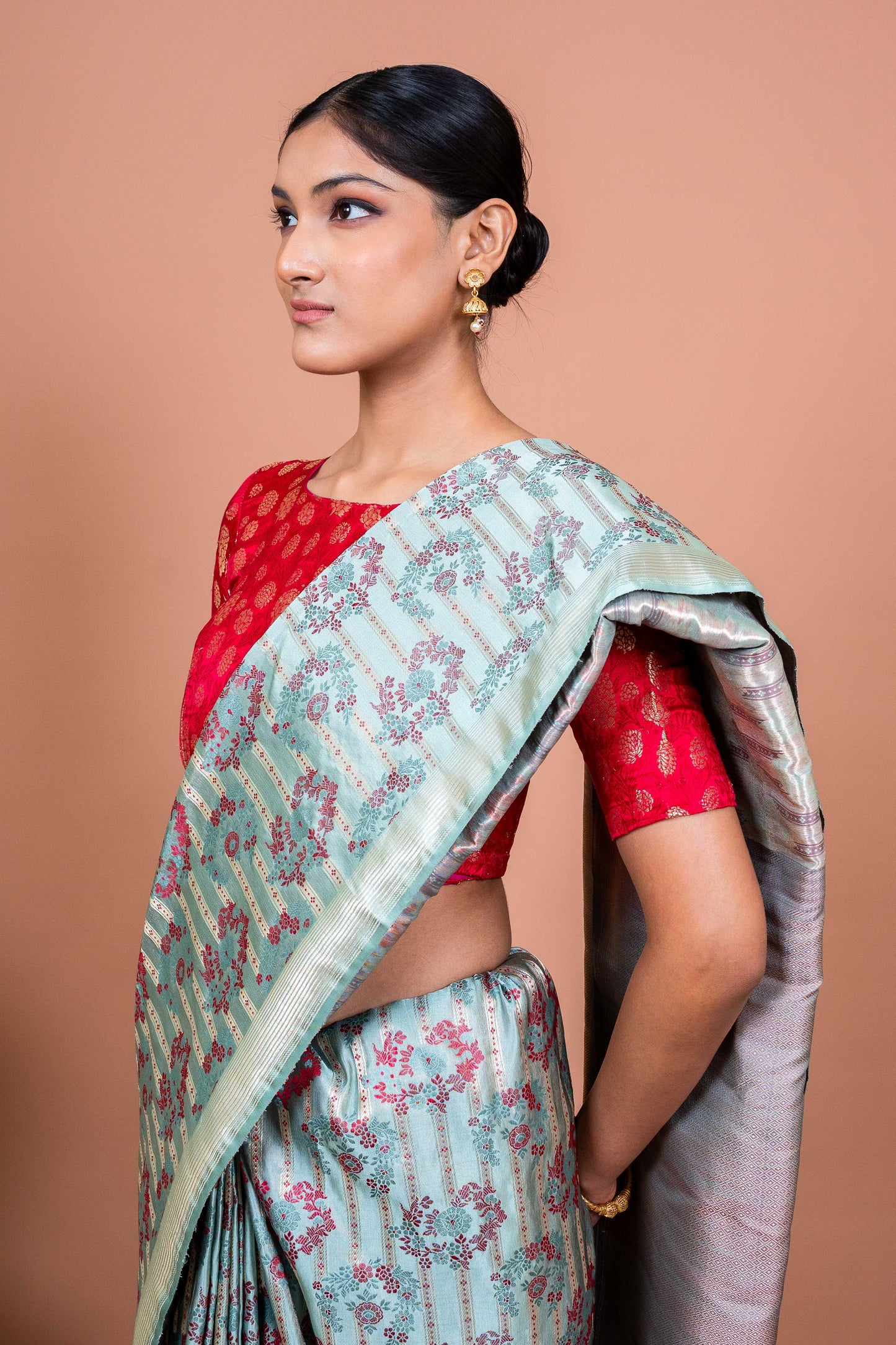 Tilfi Stripe Handwoven Banaras Saree