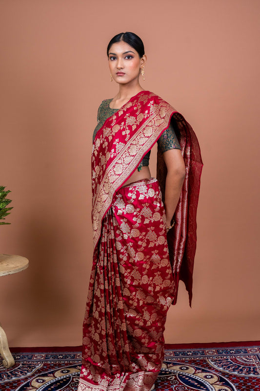 Anar Jaal Handwoven Banaras Saree