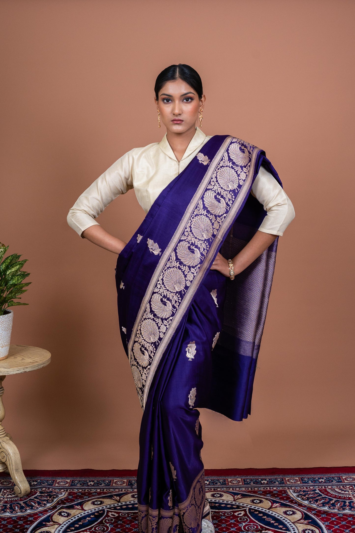 Mayur Border Handwoven Banaras Saree