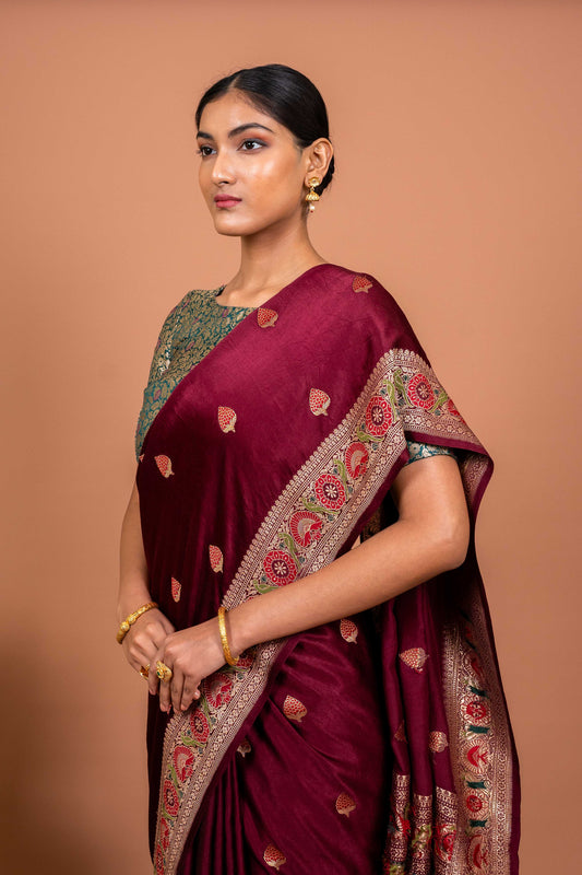 Ashawali Border Handwoven Banaras Saree