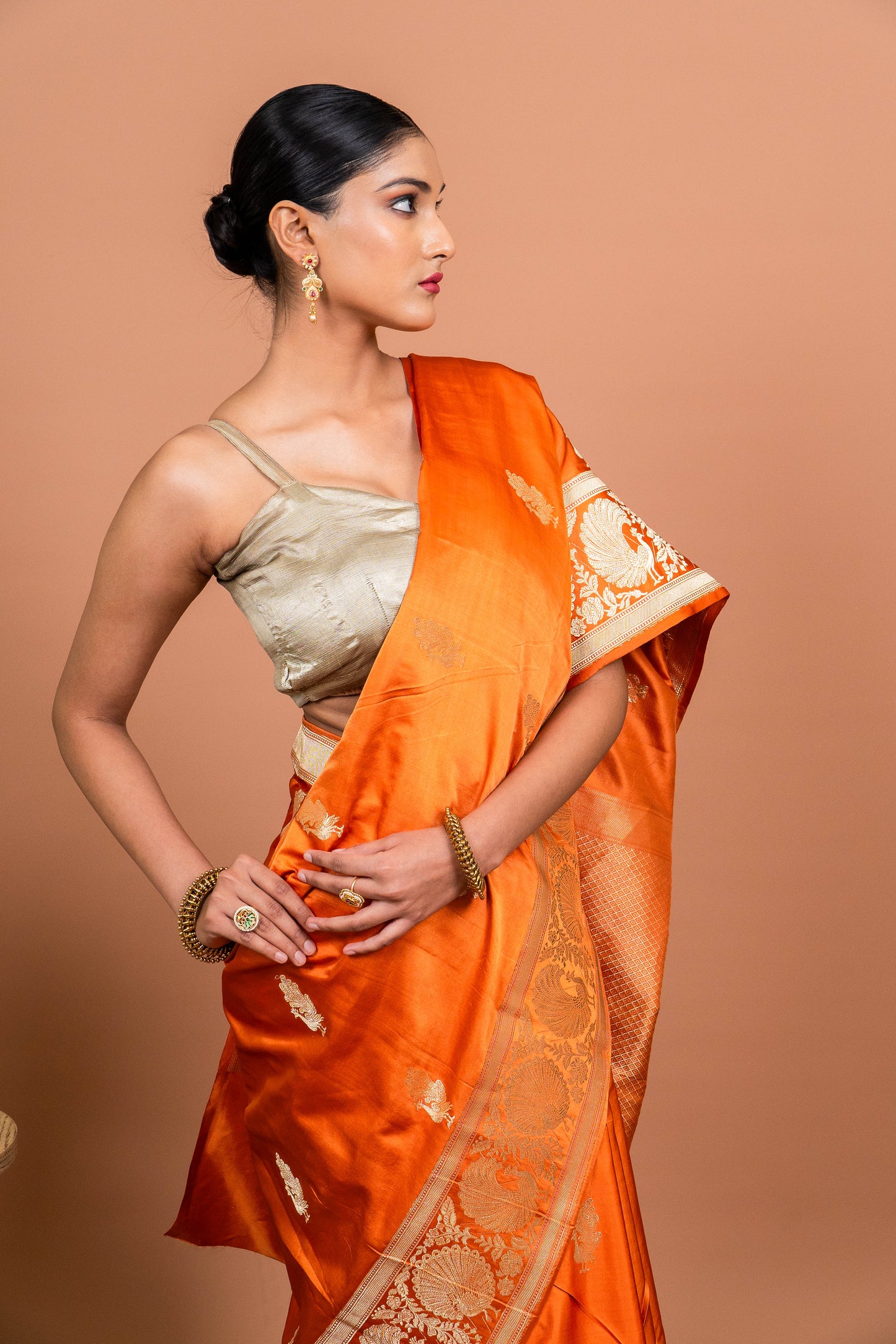 Mayur Border Handwoven Banaras Saree