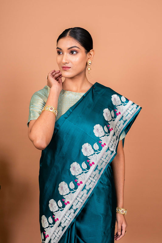Gulner Border Handwoven Banaras Saree