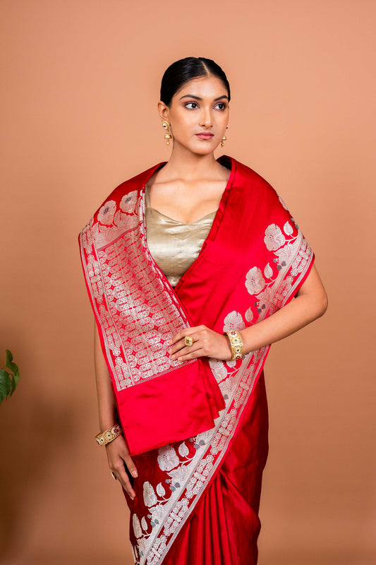Gul Border Handwoven Banaras Saree