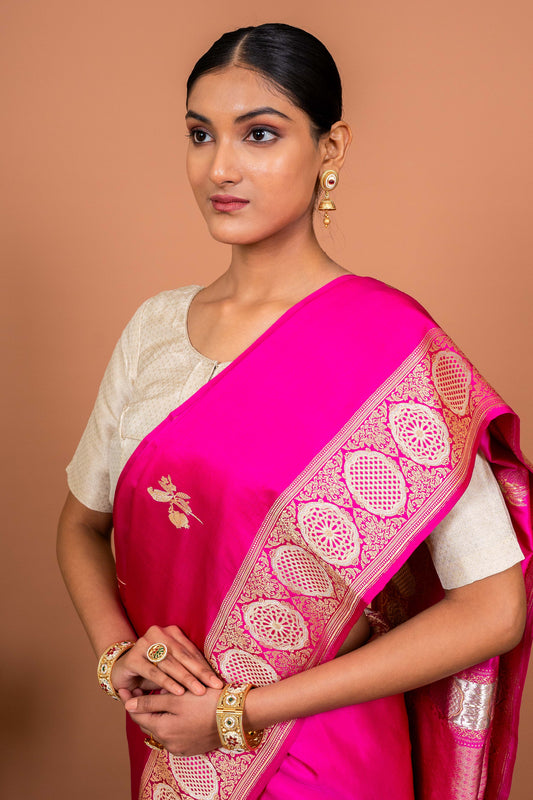 Parrot Boota Handwoven Banaras Saree