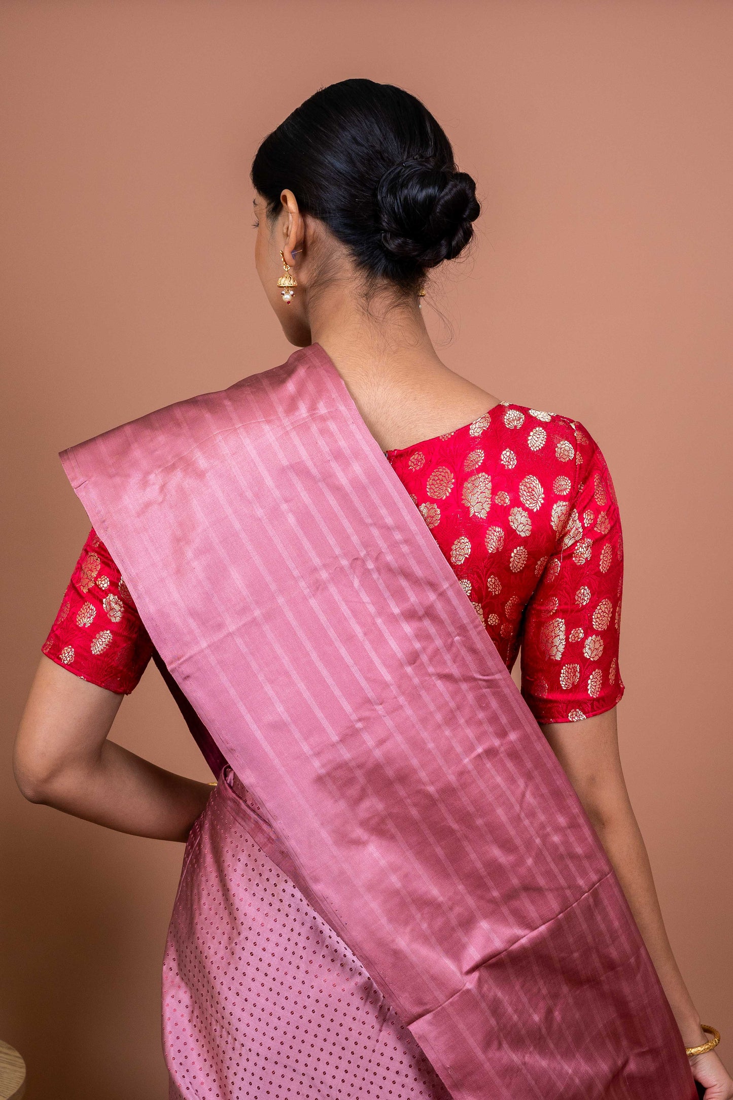 Dot and Stripes Handwoven Banaras Saree