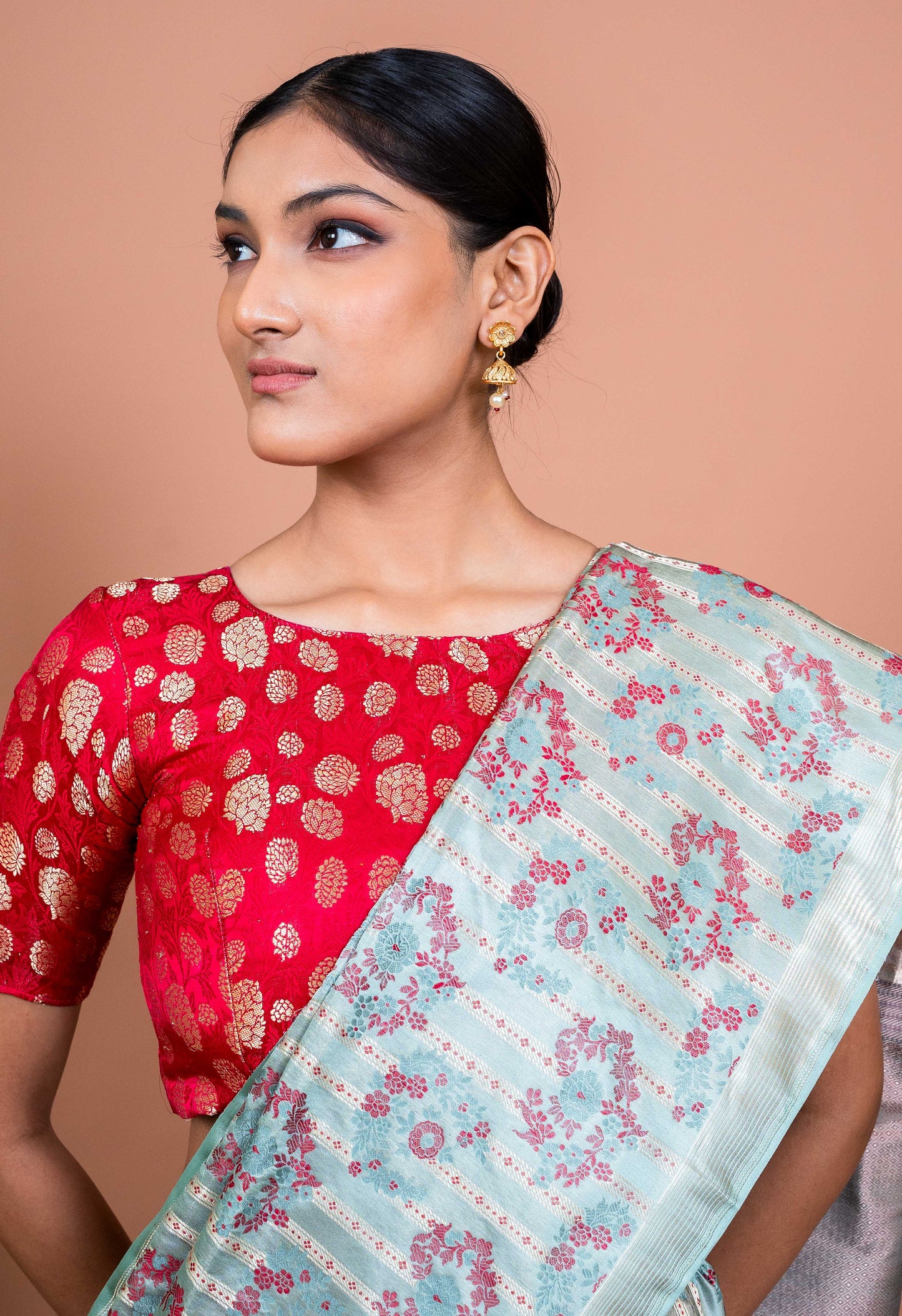 Tilfi Stripe Handwoven Banaras Saree