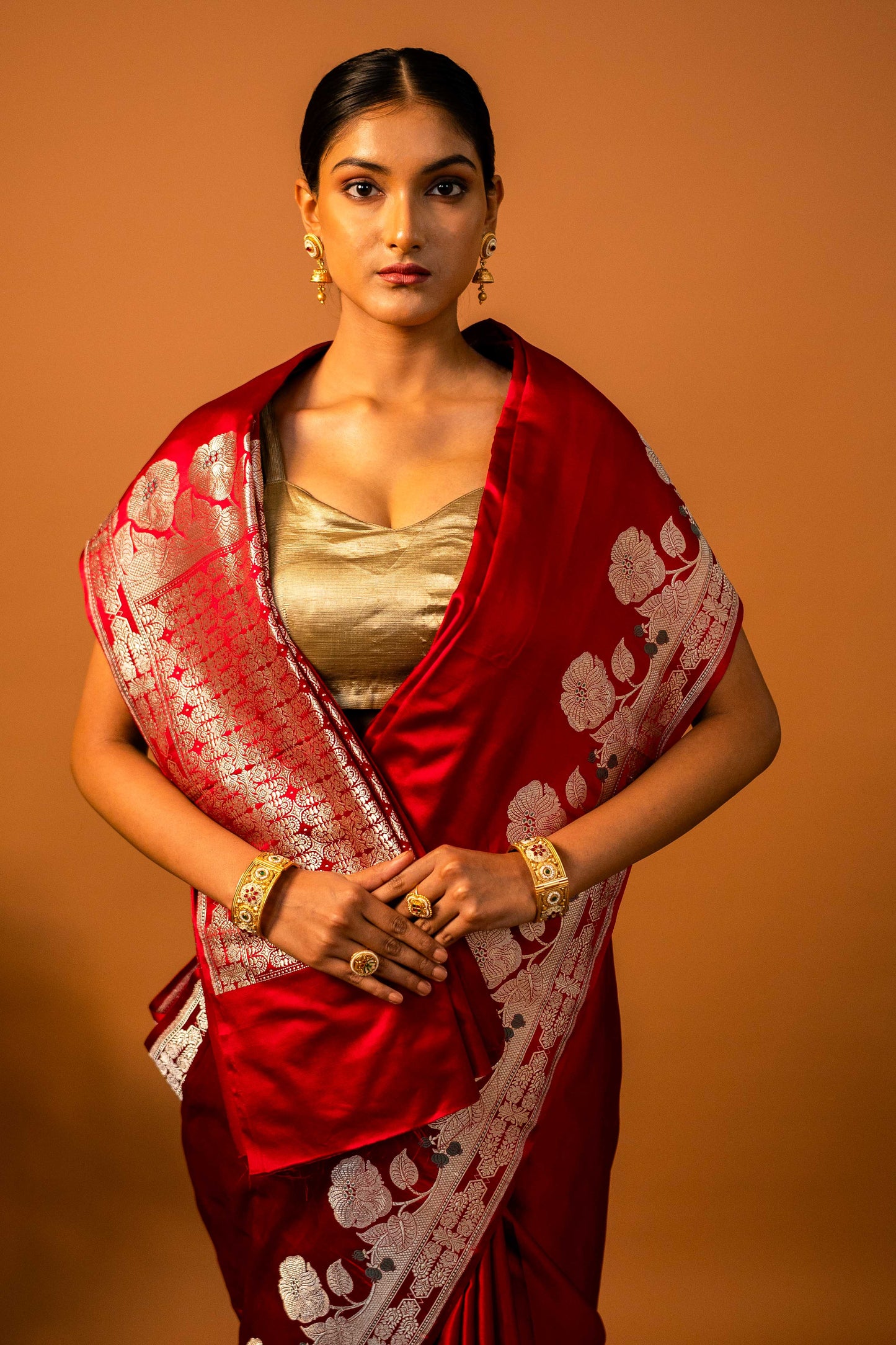 Gul Border Handwoven Banaras Saree