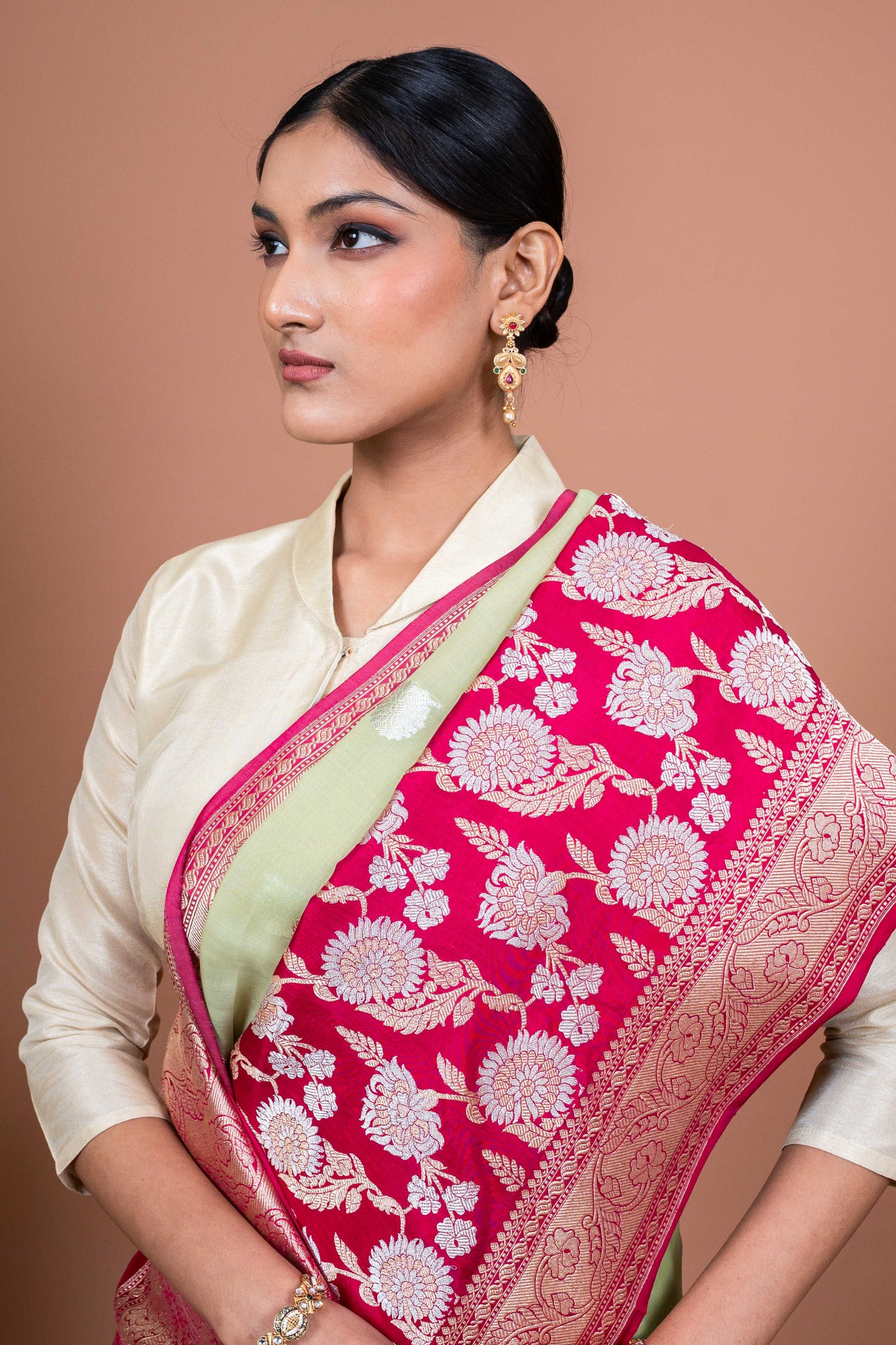 Kora Kataan Handwoven Banaras Saree