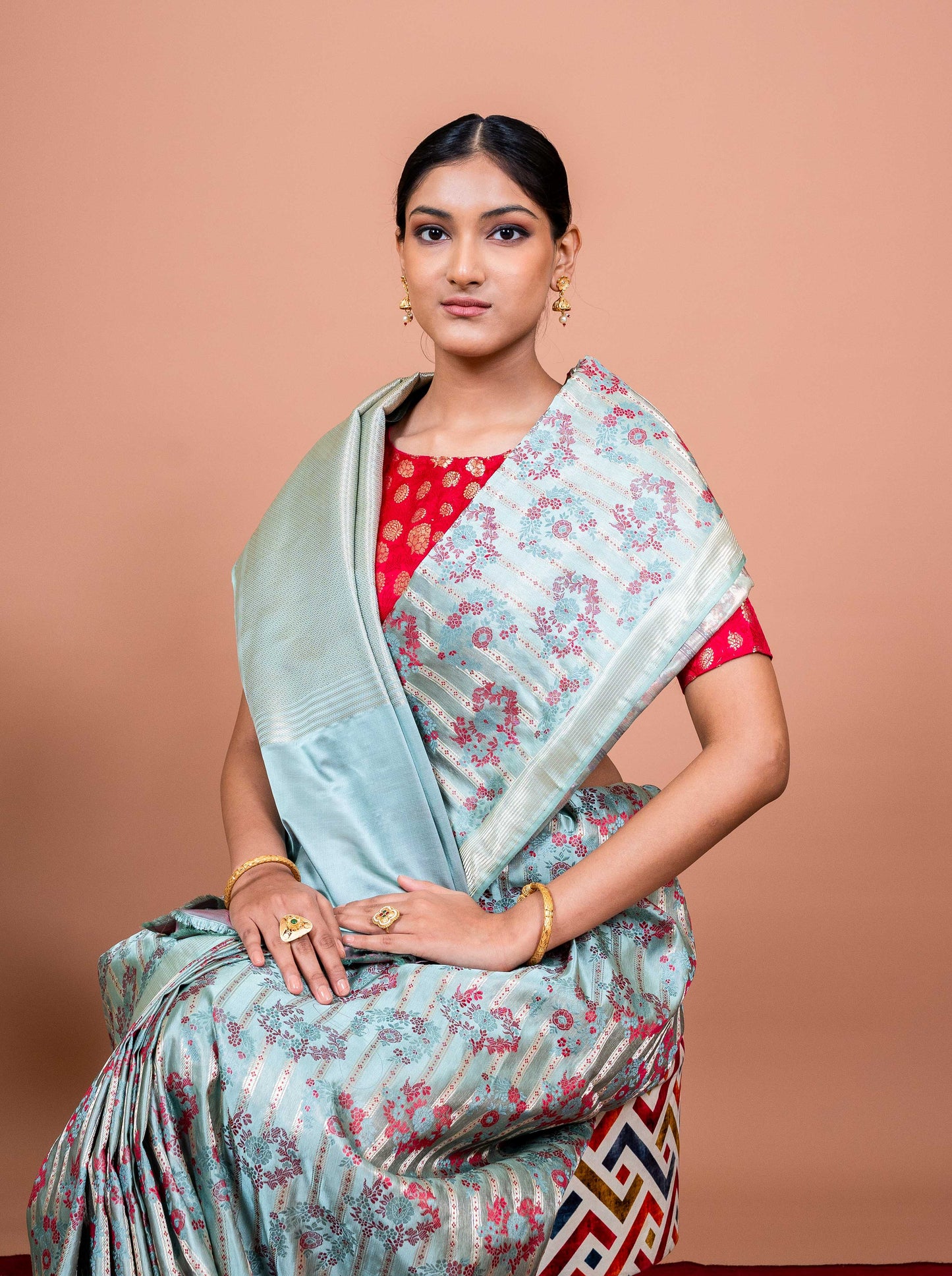 Tilfi Stripe Handwoven Banaras Saree