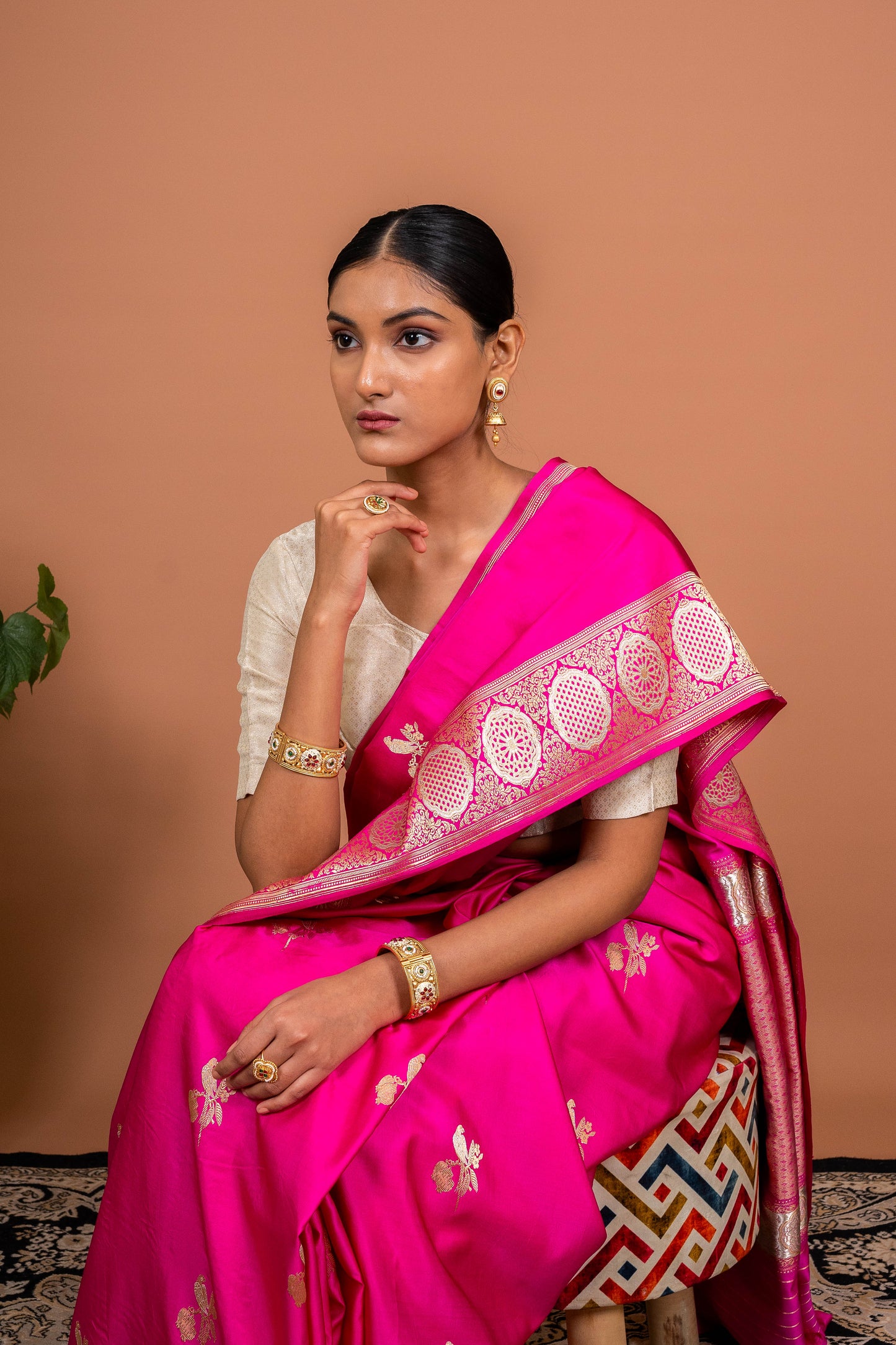 Parrot Boota Handwoven Banaras Saree