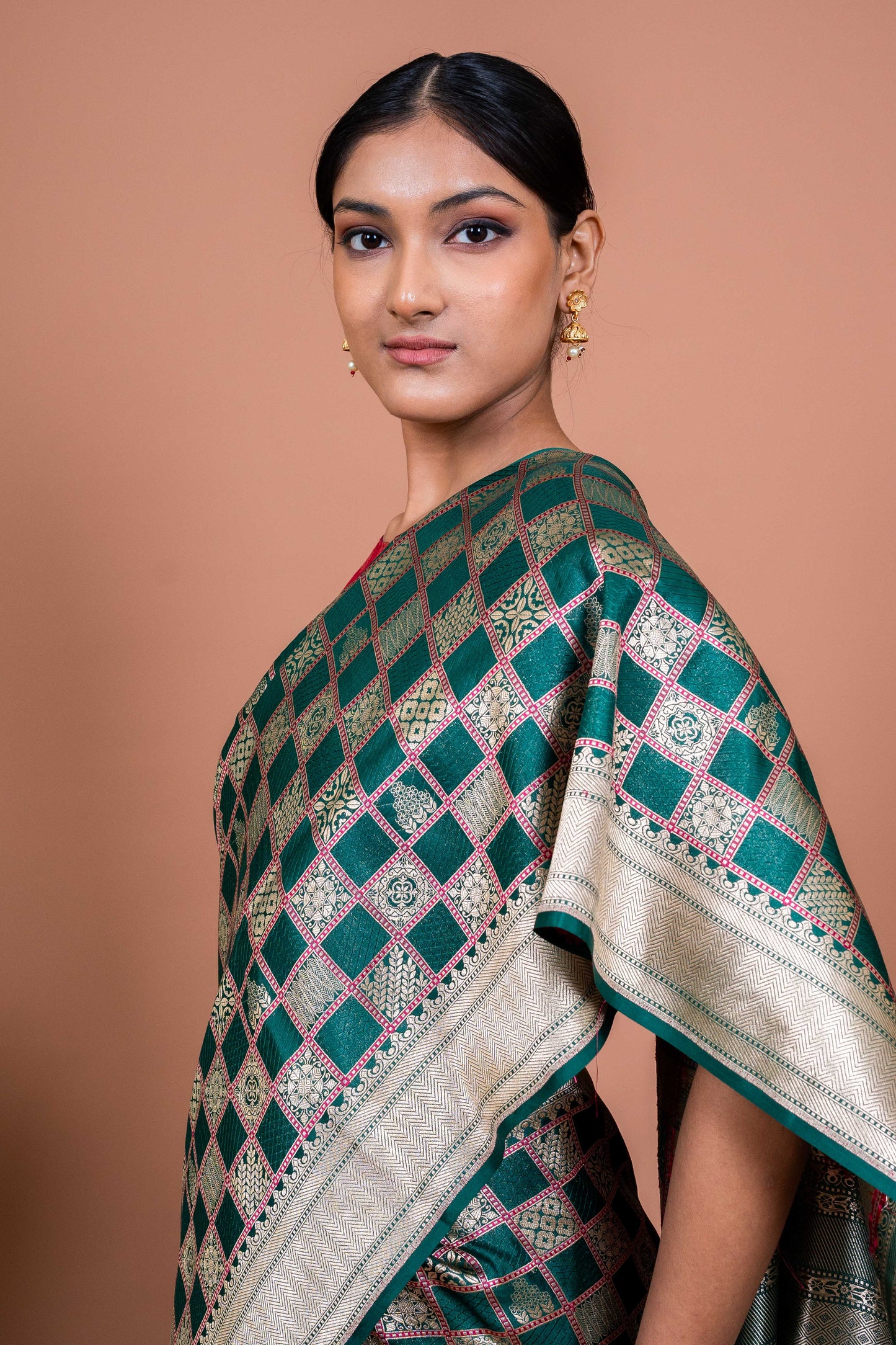 Chowkadi Gul Handwoven Banaras Saree