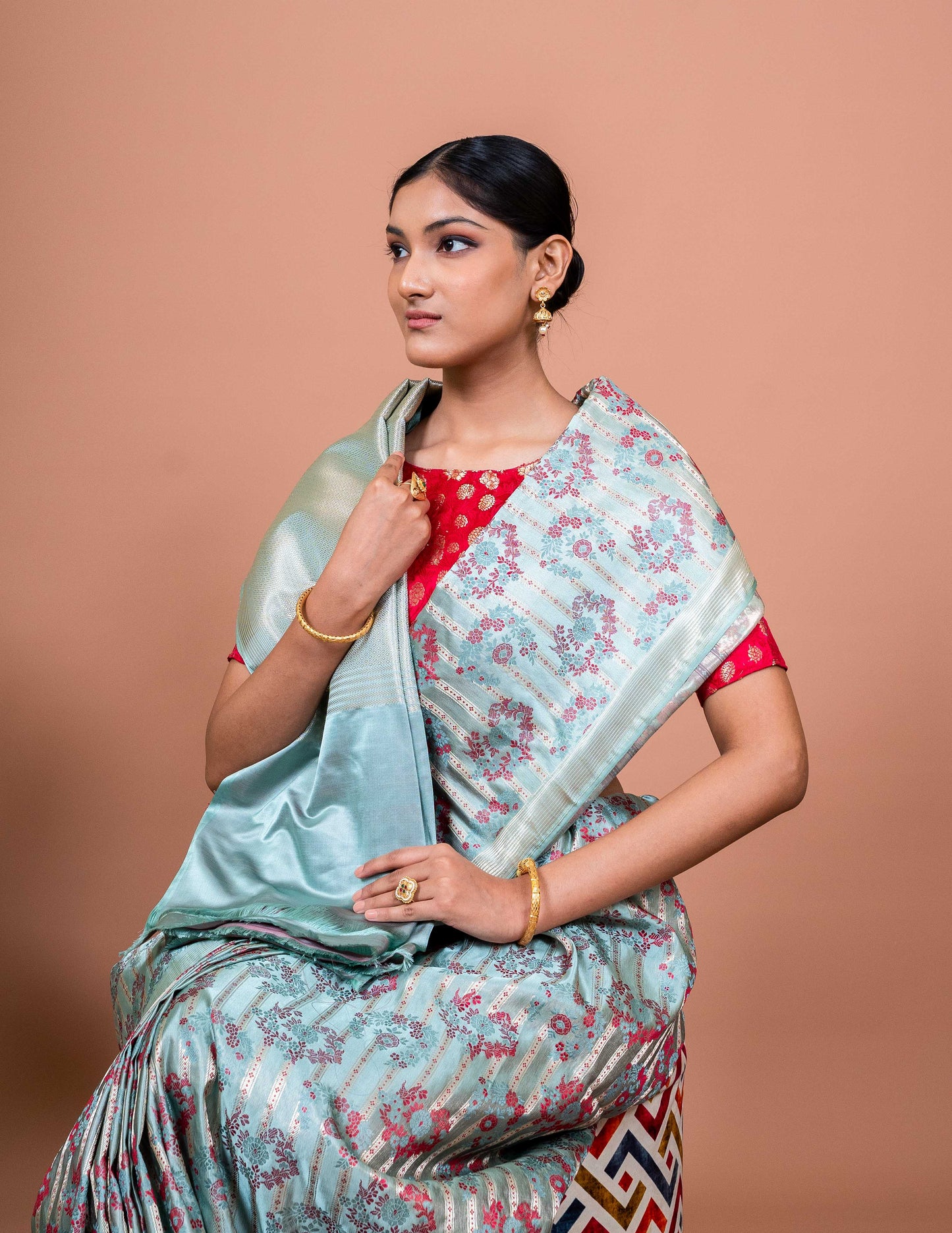 Tilfi Stripe Handwoven Banaras Saree