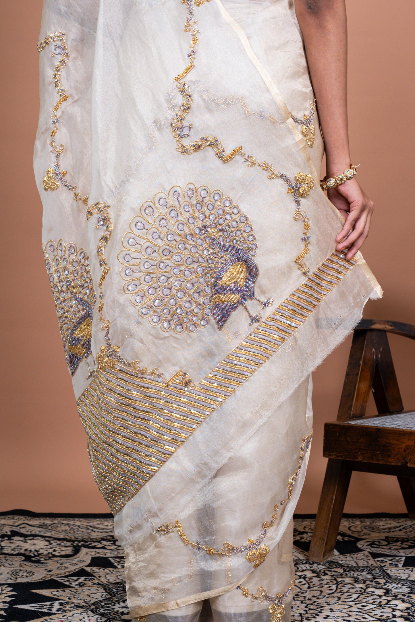 Mayur Pallu Handwoven Banaras Saree