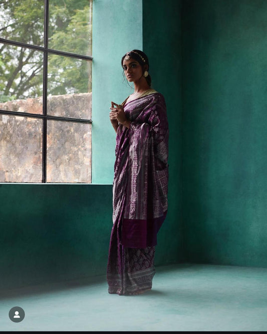 "Surmayi" Pure Banarasi Silk Saree