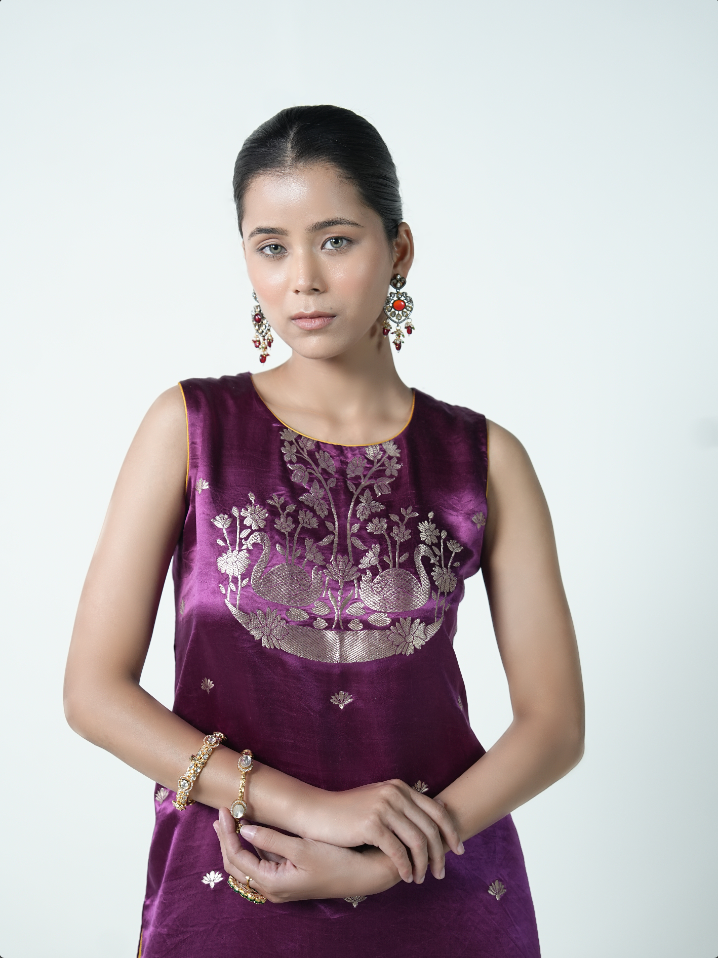 Swan – Rich Wine Ethnic Suit for Women