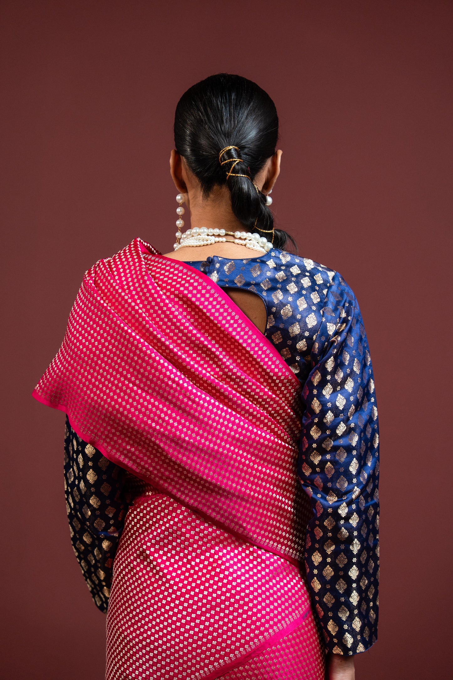 Minakshi: Magenta Banarasi Handloom Silk Saree