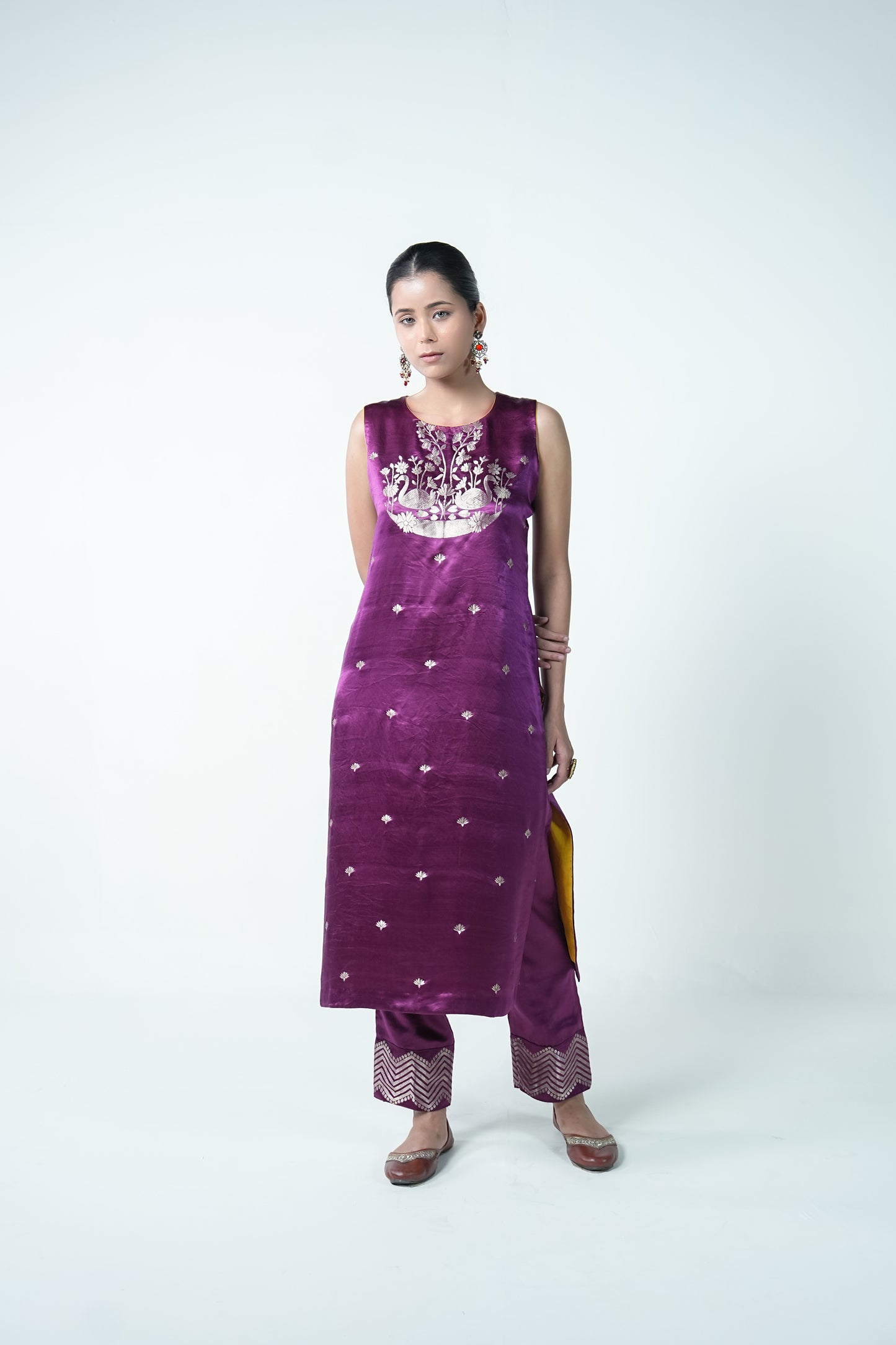 Swan – Rich Wine Ethnic Suit for Women
