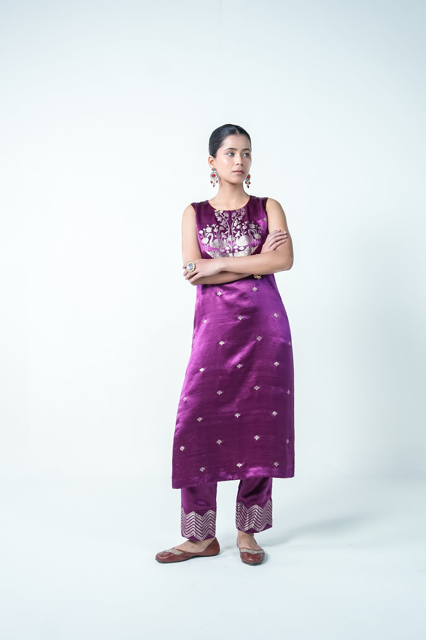 Swan – Rich Wine Ethnic Suit for Women