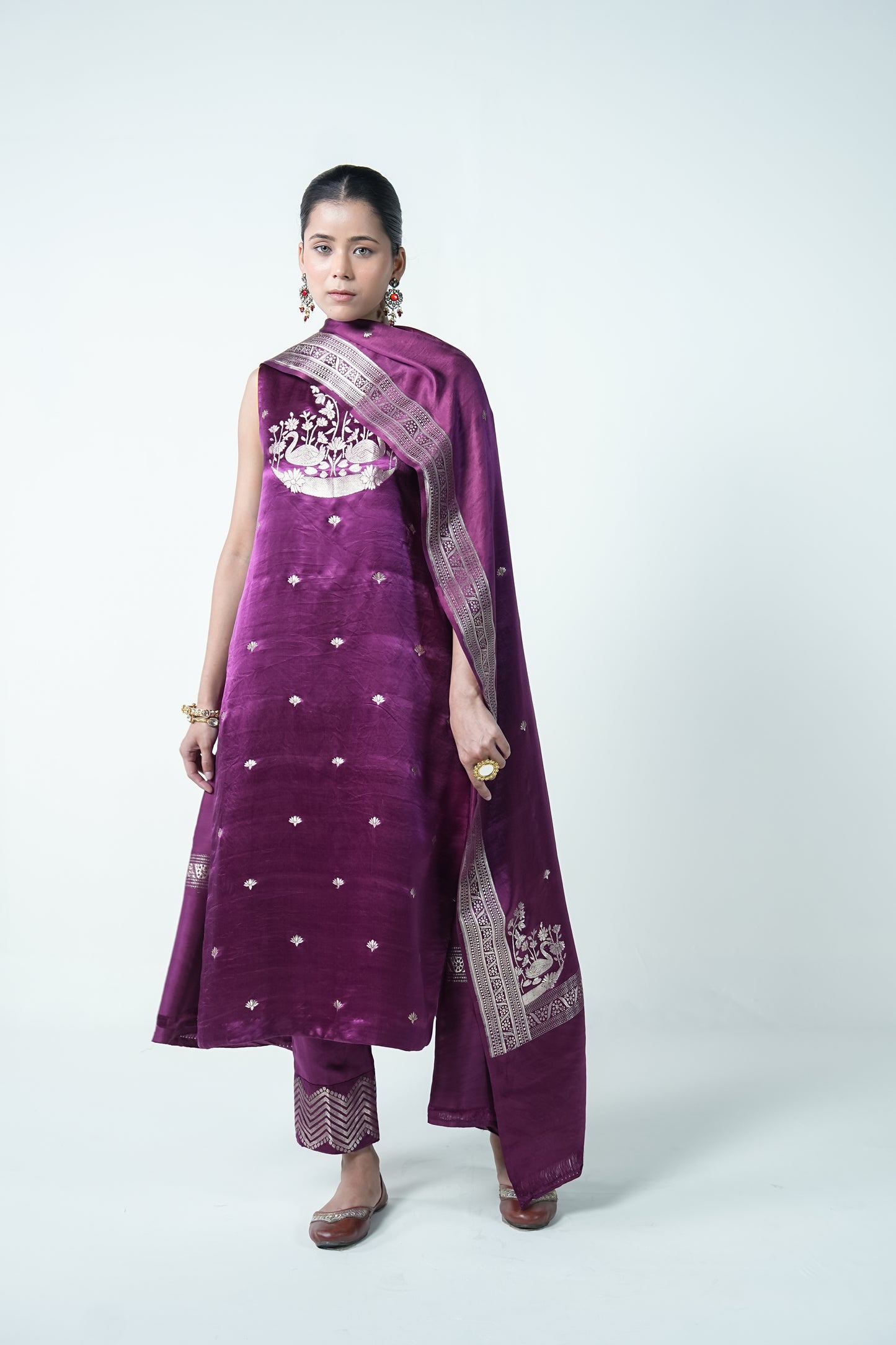Swan – Rich Wine Ethnic Suit for Women