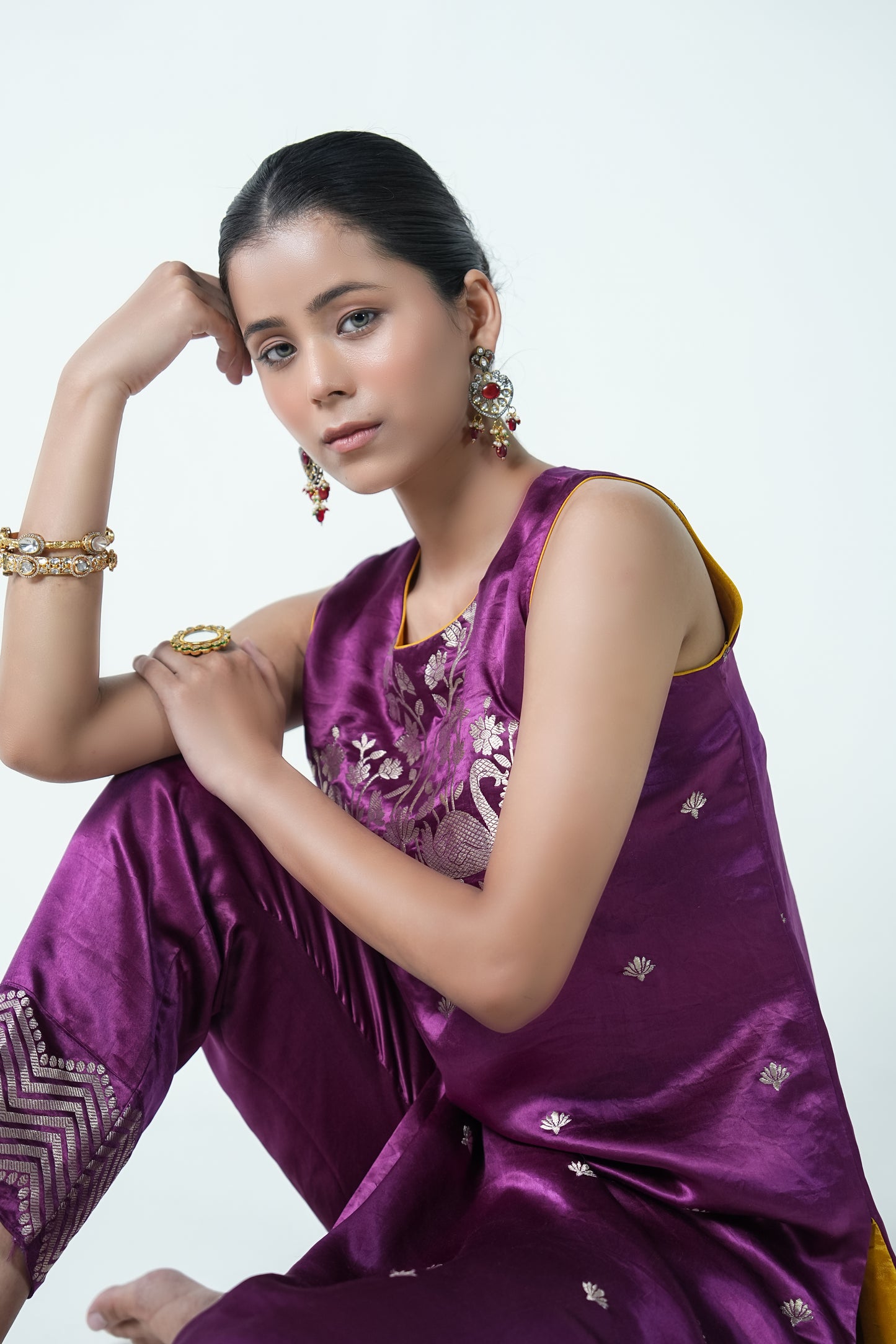 Swan – Rich Wine Ethnic Suit for Women