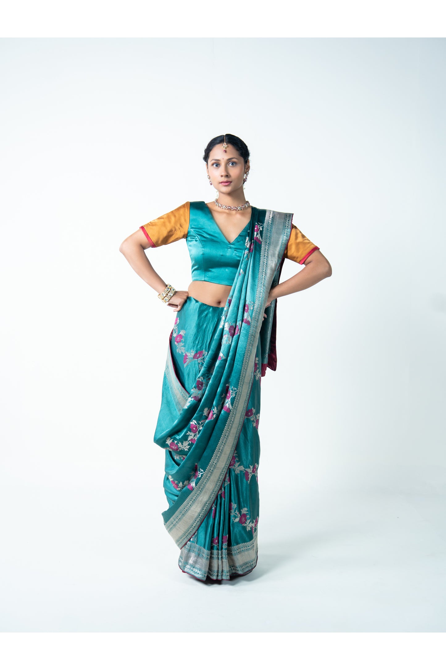 Mohini – Turquoise Banarasi Saree for Women
