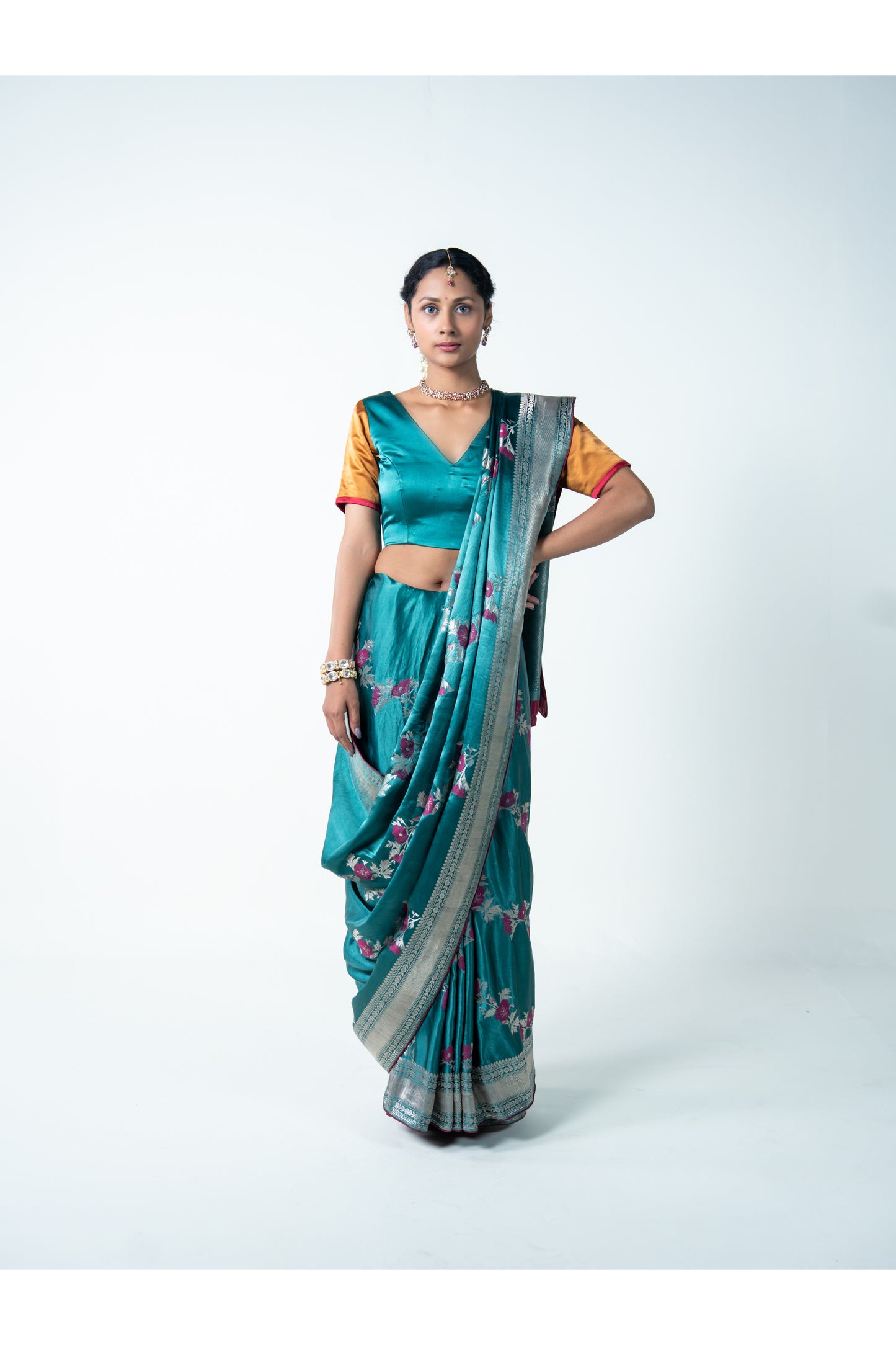 Mohini – Turquoise Banarasi Saree for Women