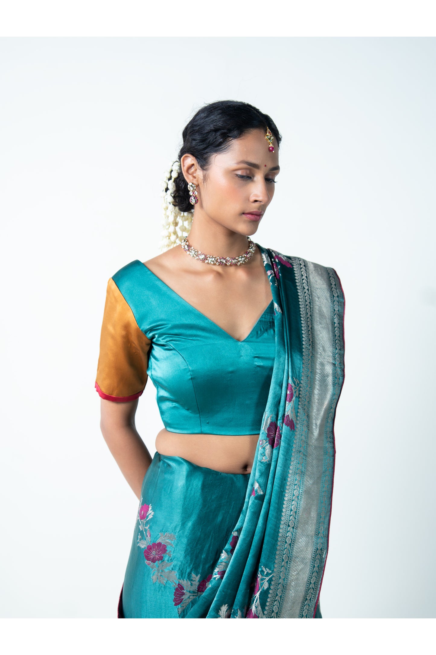 Mohini – Turquoise Banarasi Saree for Women