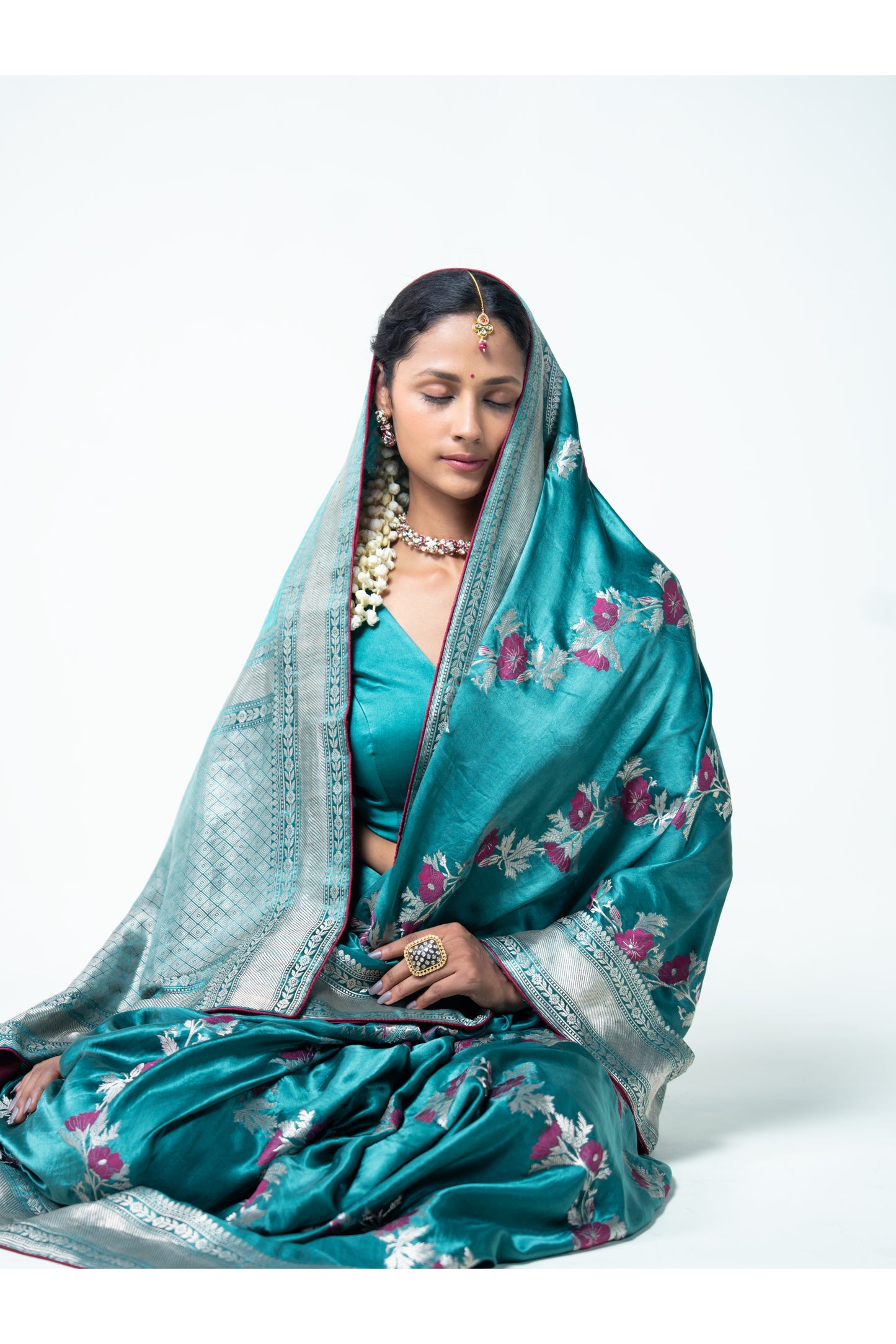 Mohini – Turquoise Banarasi Saree for Women