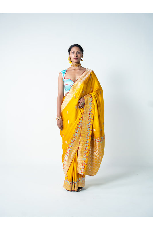 Devshree – Yellow Banarasi Saree for Women