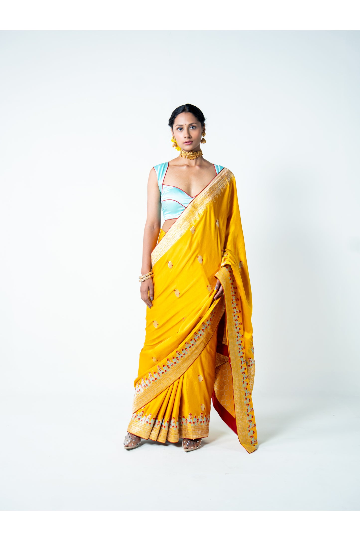 Devshree – Yellow Banarasi Saree for Women